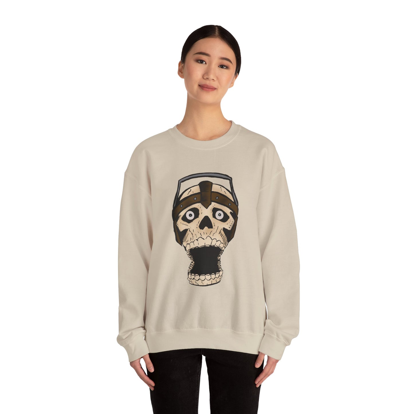 Screaming Skull Graphic Crewneck Sweatshirt - Unisex Heavy Blend