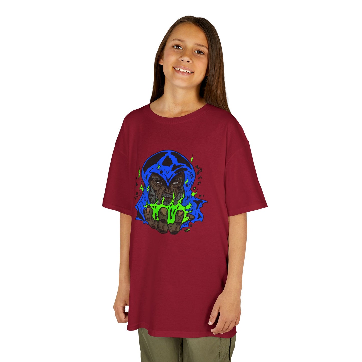 Kids Tee - Cosmic Wizard Magical Fire Sorcery Astro Mysticism Dalyn Viker Art