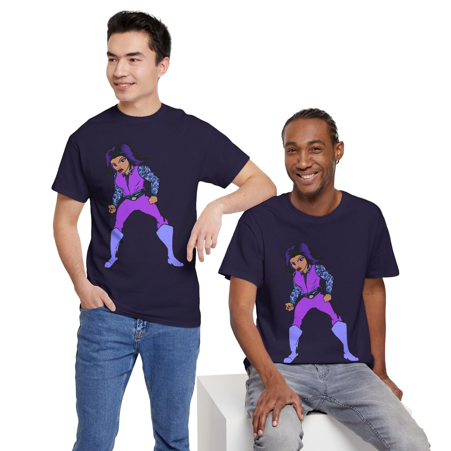 Retro Cartoon Hero Woman Character Unisex Heavy Cotton Tee, Vintage Graphic Tee, Fun T-Shirt, Gift for Fans, Casual Wear, Everyday Tee
