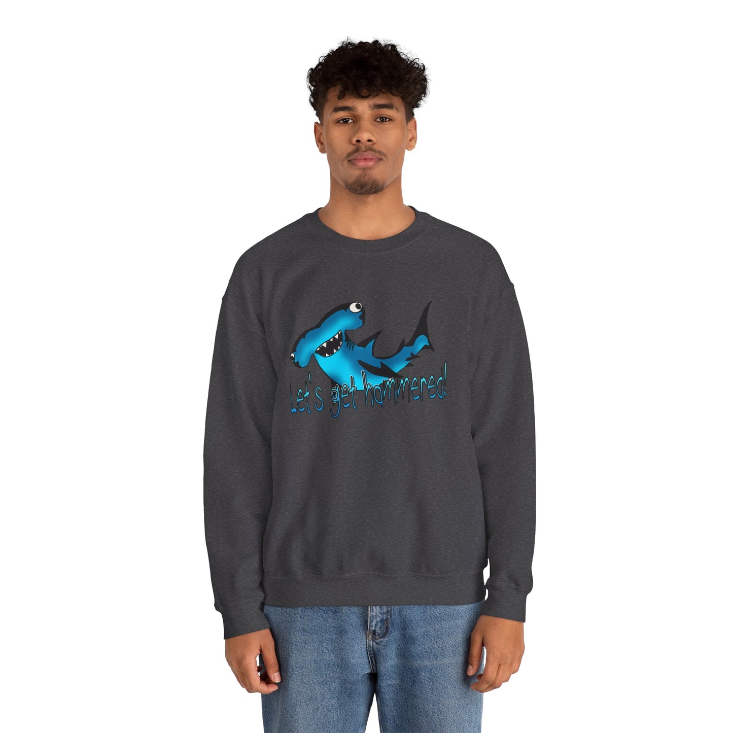 Harley Hammerhead Playful Shark Sweatshirt - 'Let's Get Hammered' Crewneck