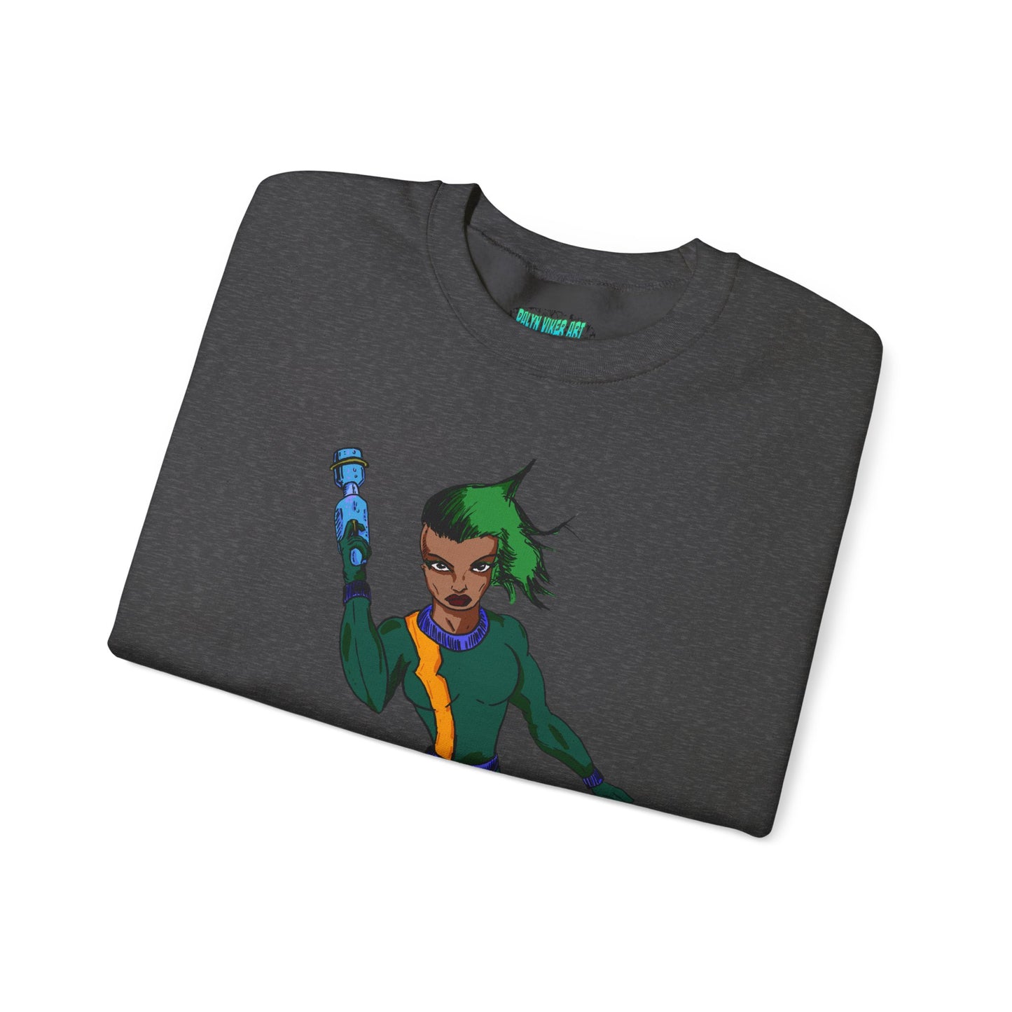 Heroic Vibes Crewneck Sweatshirt with Bold Design