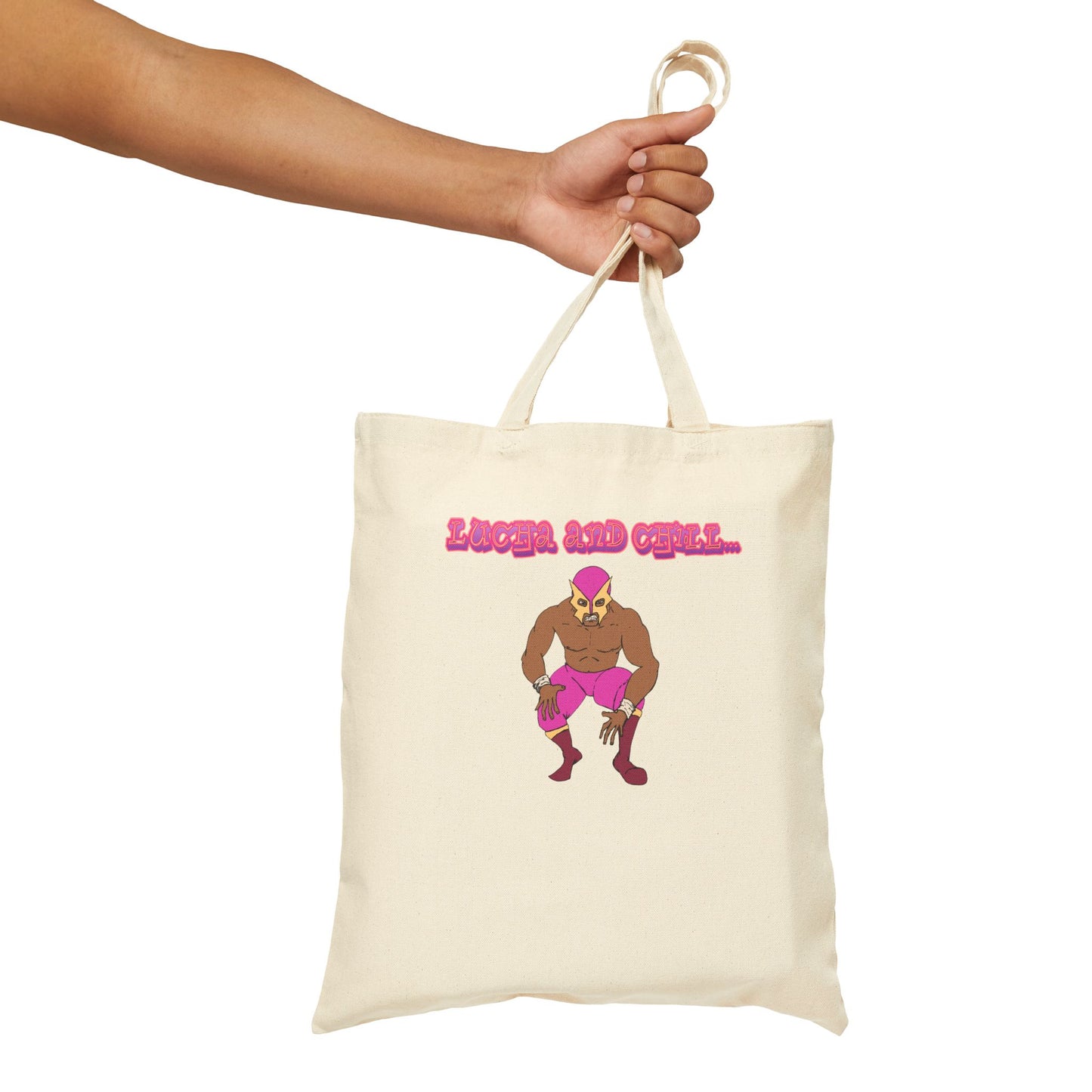 Lucha & Chill Cotton Canvas Tote Bag