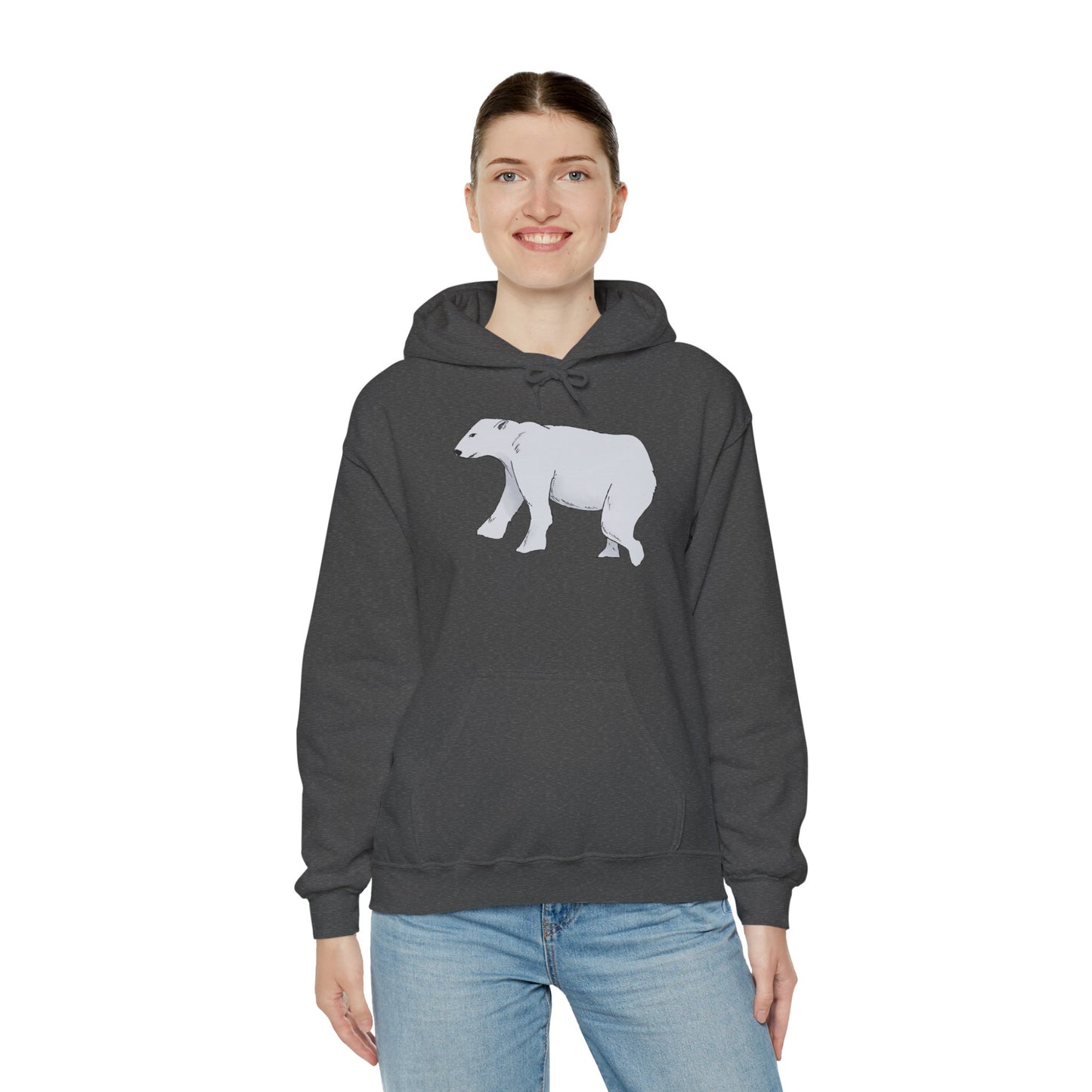 Cozy Polar Bear Hoodie - Warm Winter Fashion, Unisex Sweatshirt, Gift for Animal Lovers, Perfect for Cold Days, Cute Outdoor Wear