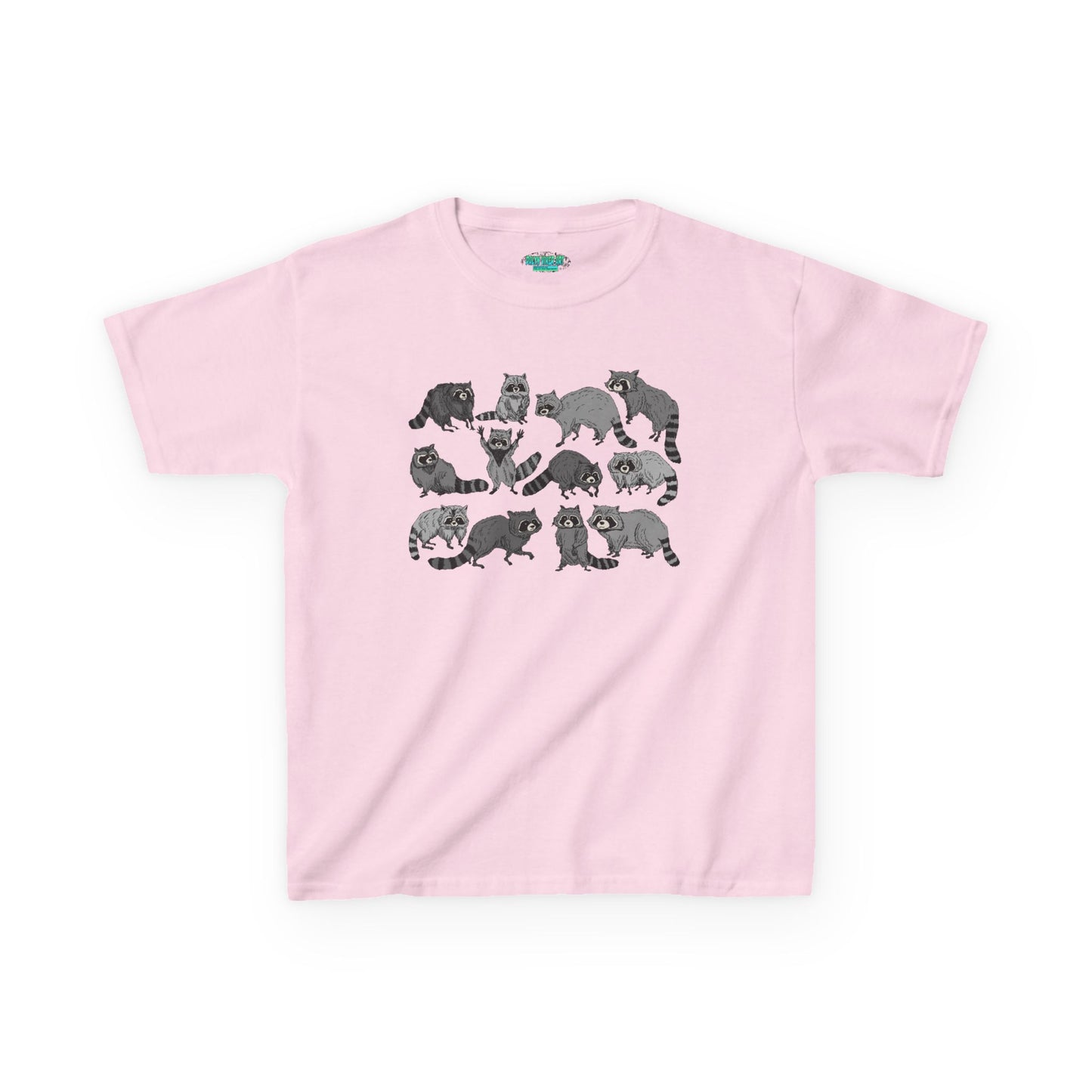 Cute Raccoons Pattern Kids Tee, Animal Lover Gift, Funny Raccoon Shirt, Children's Apparel, Birthday Outfit, Pet Lover Tee