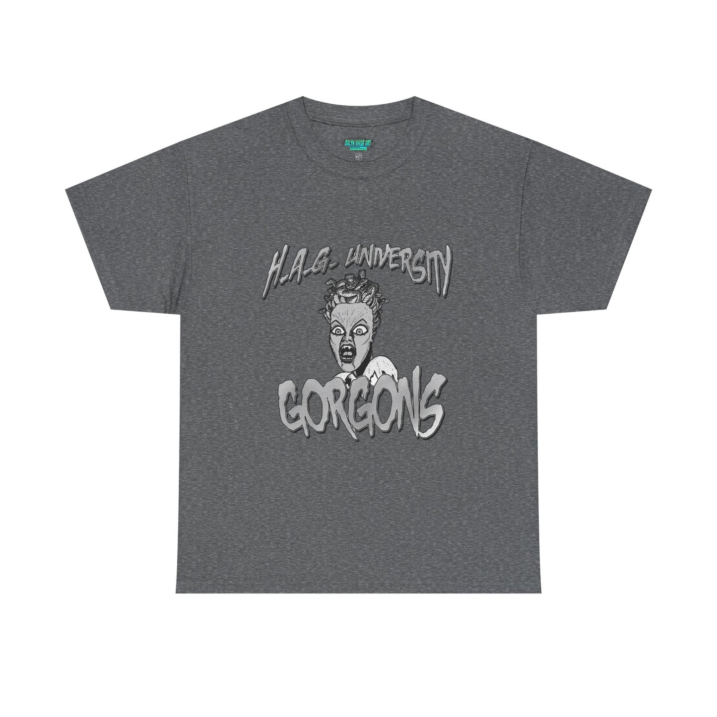 Graphic Tee with Gorgon Mascot - Greek Mythology University Unisex Shirt