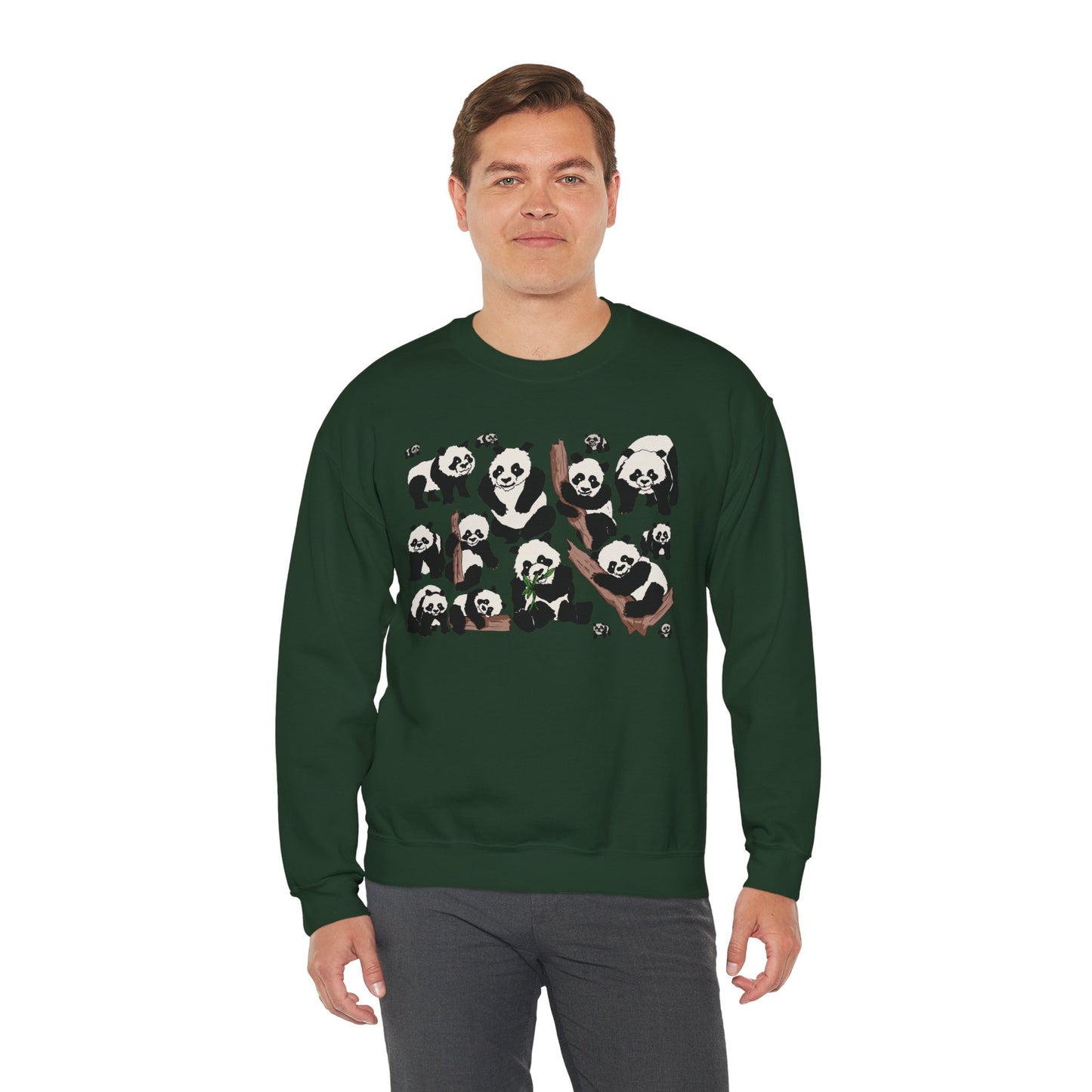 Cozy Panda Crewneck Sweatshirt - Soft Unisex Heavy Blend