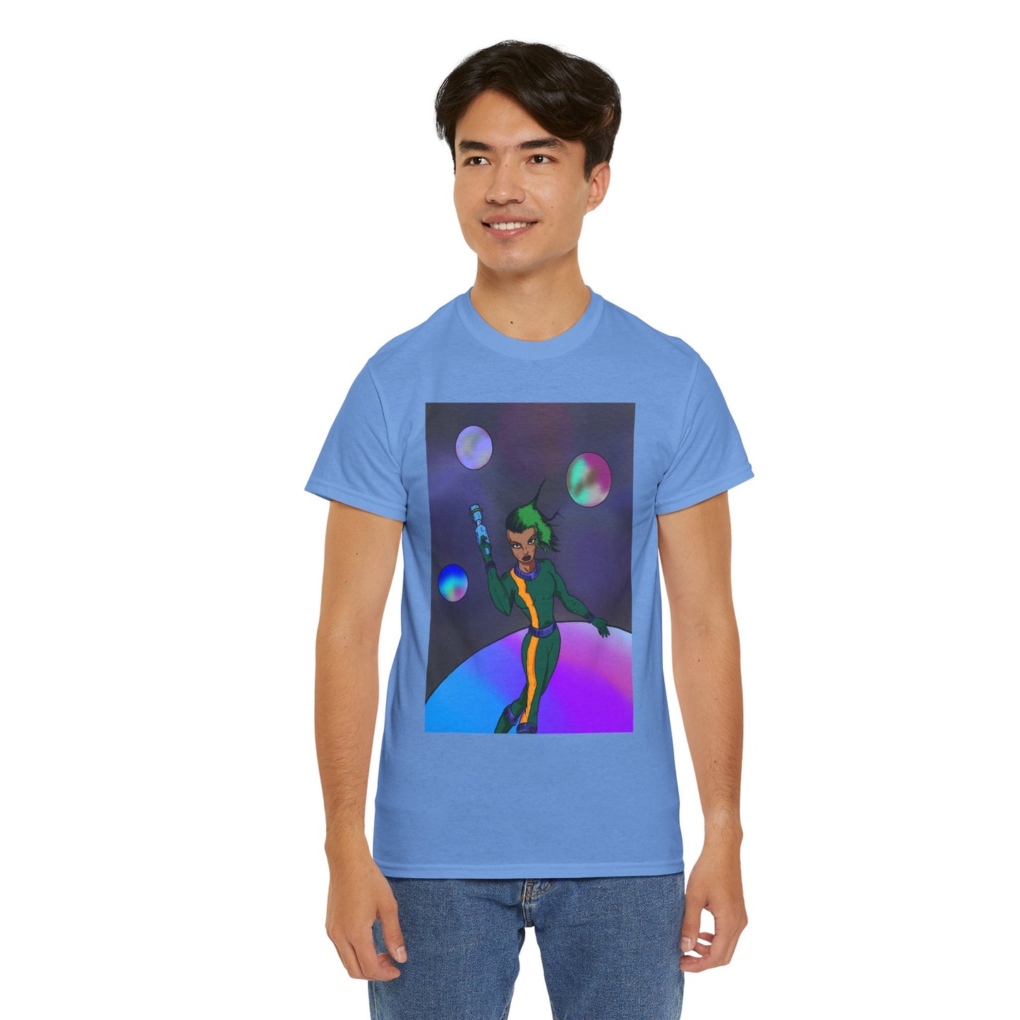 Cosmic Hero Vibe Tee - Unisex Heavy Cotton Tee, Space Art Shirt, Retro Sci-Fi T-Shirt, Gift for Space Lovers, Unique Graphic Tee