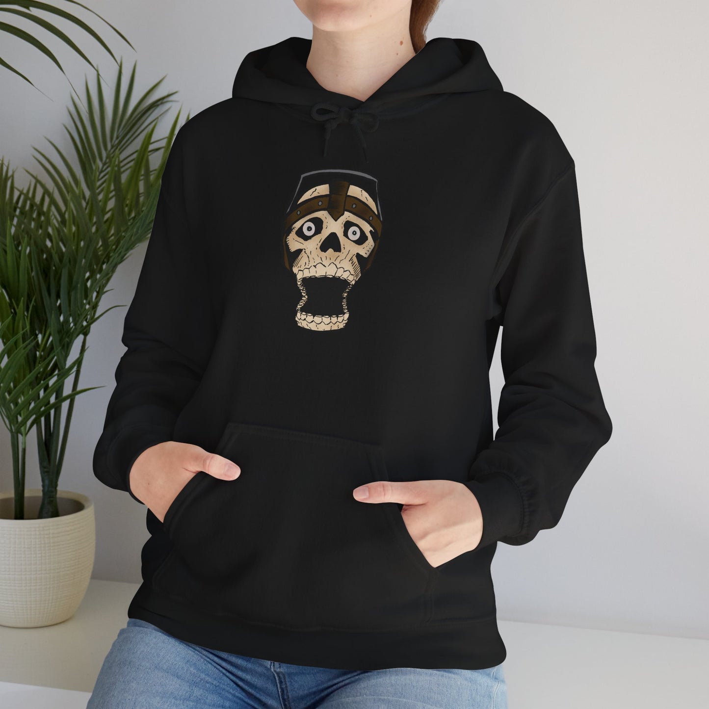 Screaming Skull Graphic Hoodie, Unisex Heavy Blend Sweatshirt, Cozy Casual Wear, Gift for Halloween, Unique October Fashion, Everyday Comfort