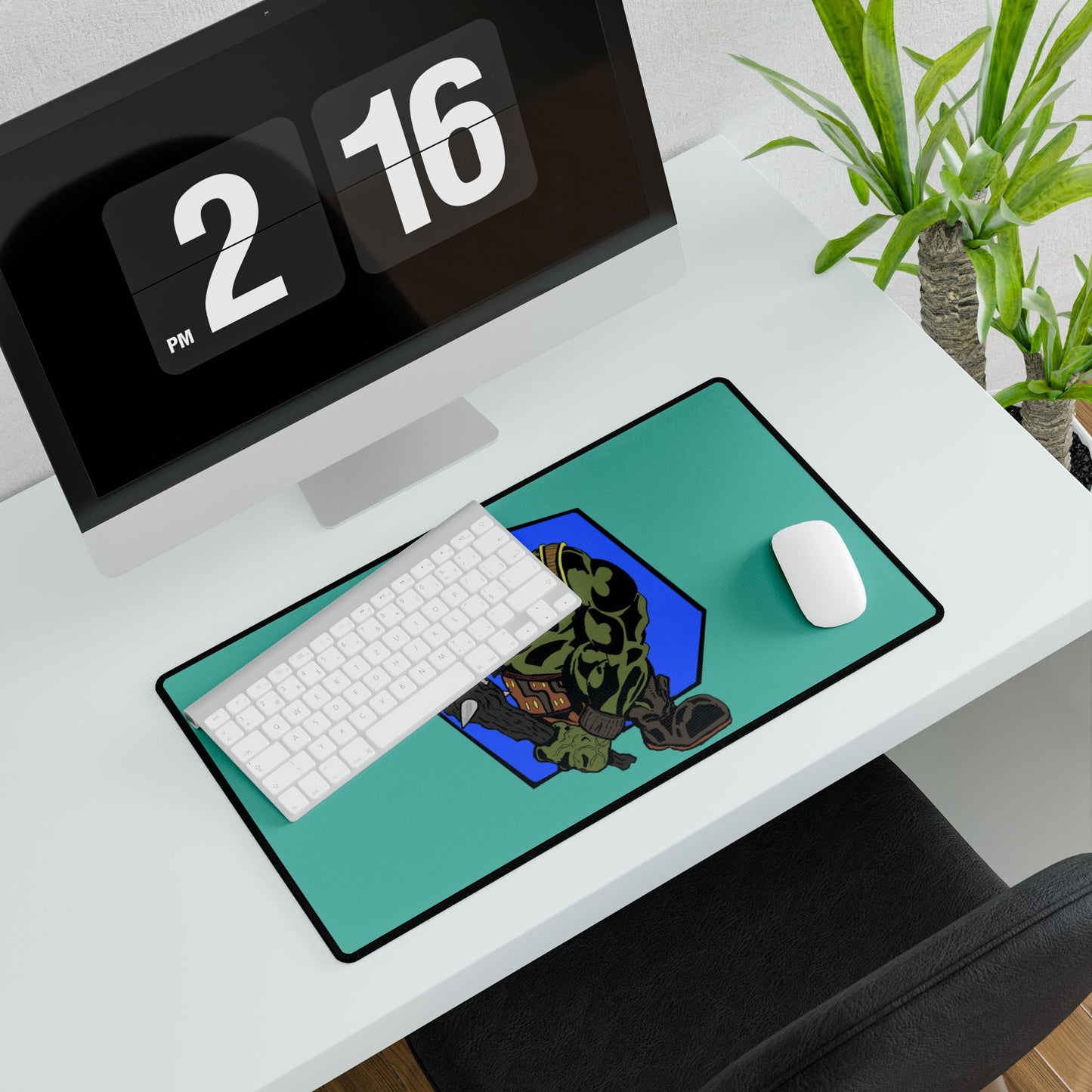 Orc Warrior Gaming Desk Mat — Fantasy RPG Mouse Pad and Card Playing Mat