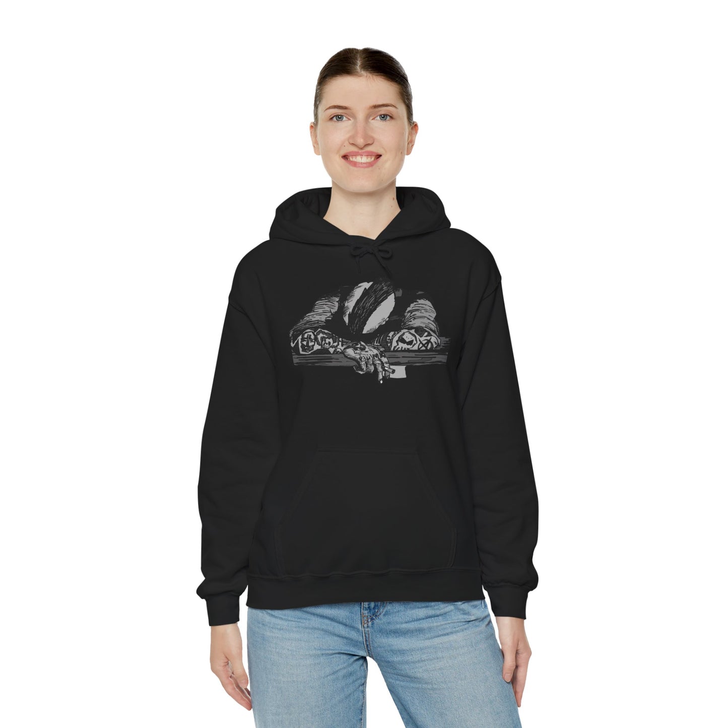 Punk and Done Unisex Hoodie with Artistic Design, Cozy Streetwear, Graphic Sweatshirt for Casual Vibes, Perfect Gift for Any Occasion