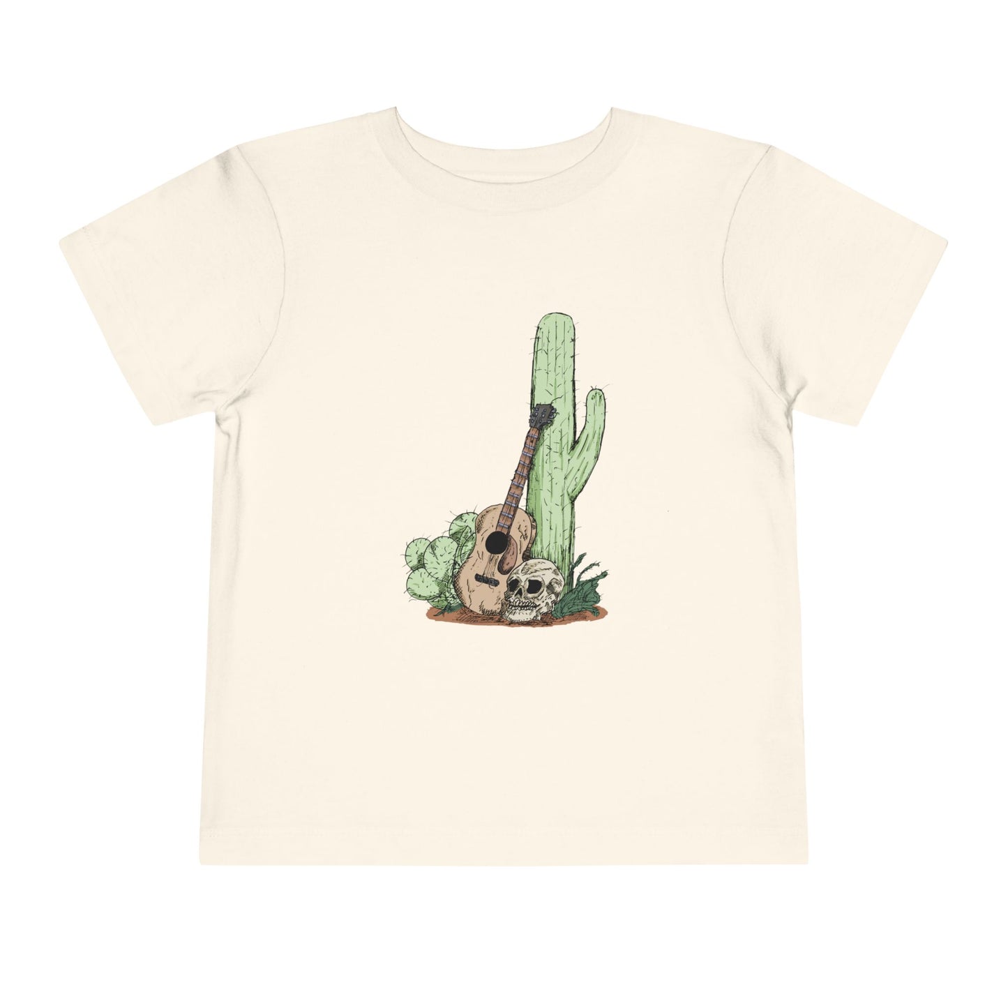 Toddler Tee — Desert Cactus with Guitar Graphic