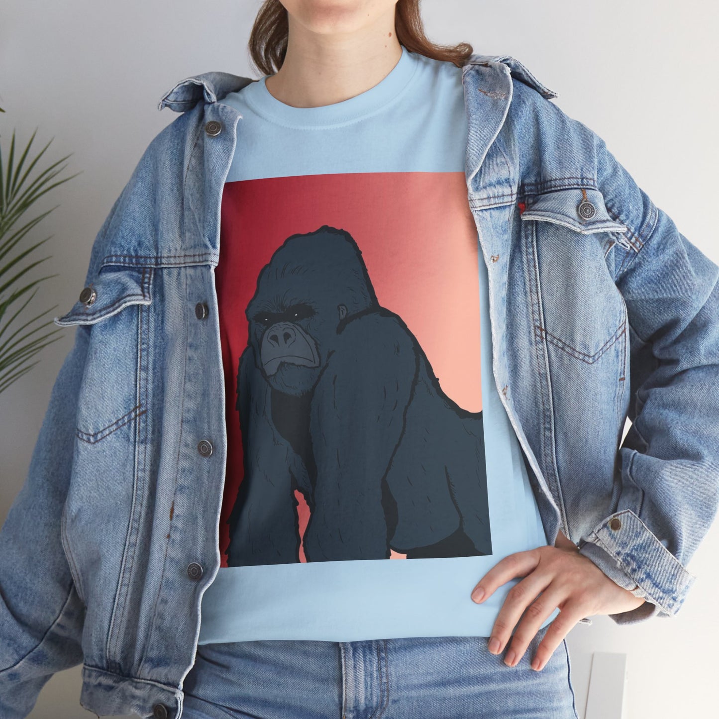 Gorilla Graphic Tee — Vintage Sunset Primate Illustration Shirt