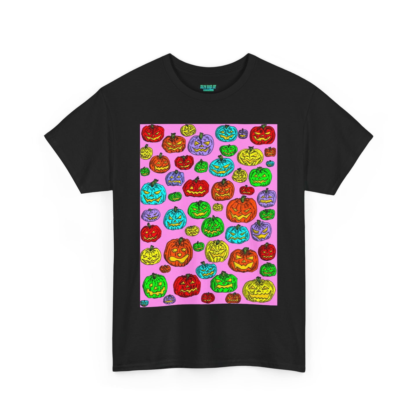 Colorful Pumpkin Graphic Tee, Unisex Cotton T-Shirt, Halloween Costume, Fall Apparel, Trendy Graphic Shirt, Casual Wear