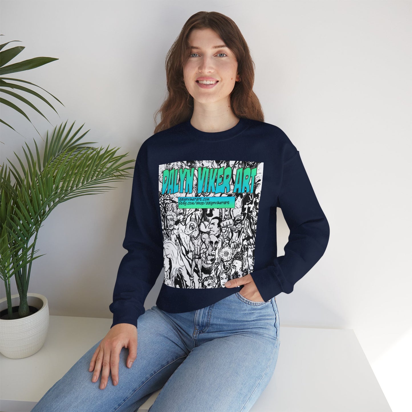 Graphic Art Crewneck Sweatshirt - Dalyan Viker Art Edition