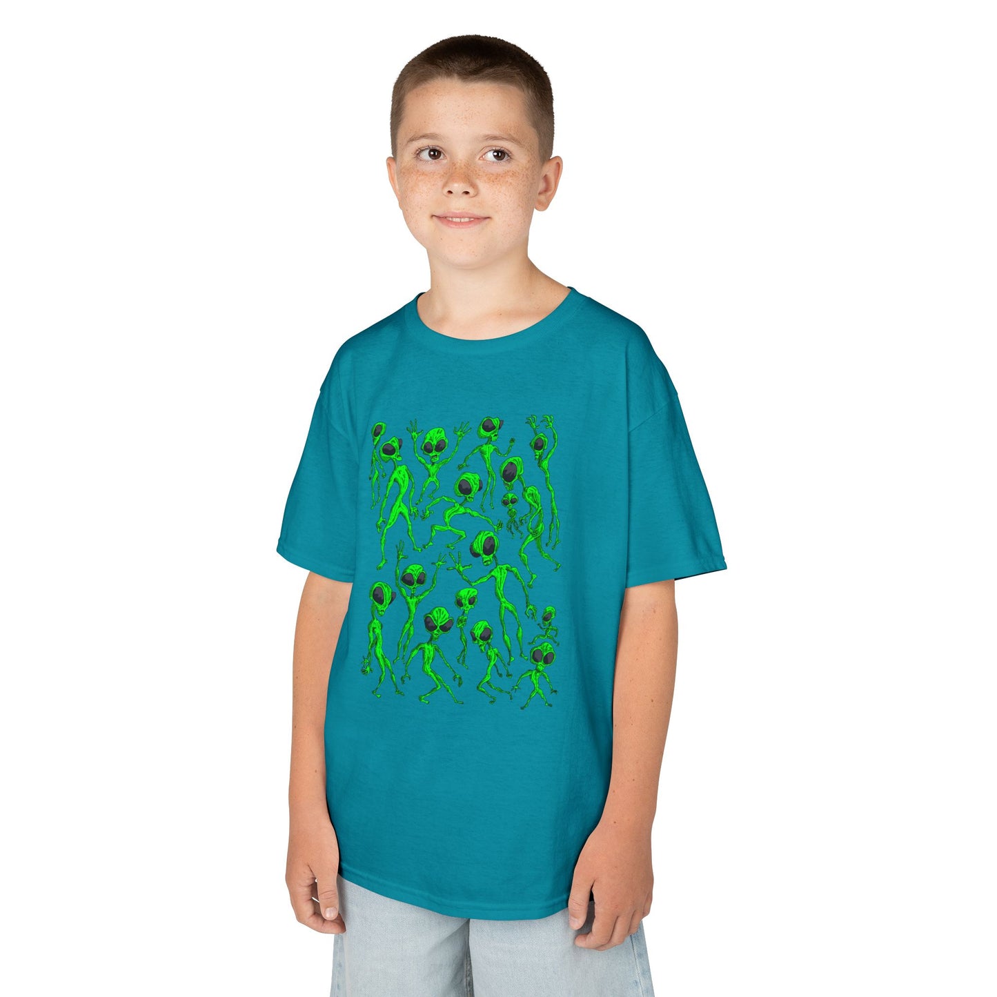 Kids Alien Dance Party T‑Shirt — Fun Green Alien Graphic Tee for Children