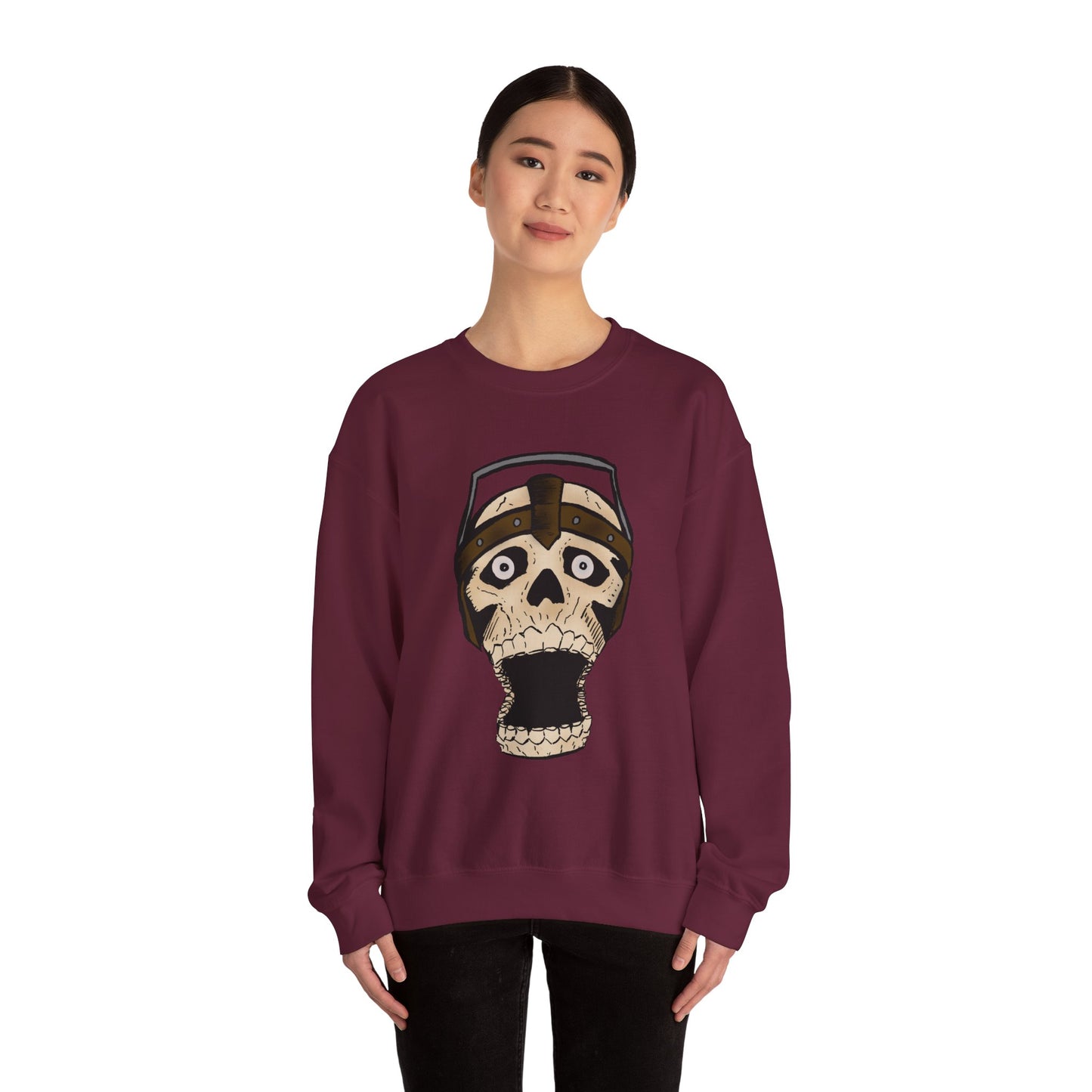 Screaming Skull Graphic Crewneck Sweatshirt - Unisex Heavy Blend™