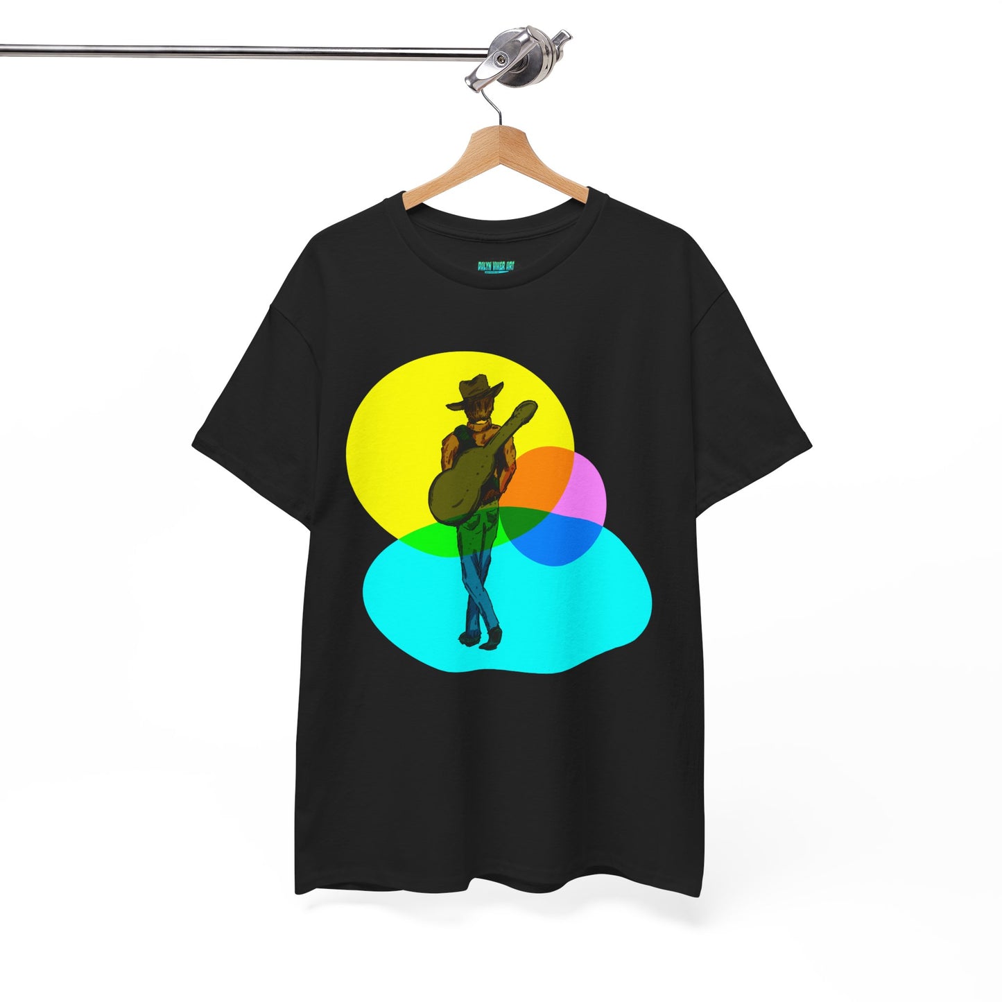 Cowboy Guitar Tee — Colorful Music T‑Shirt