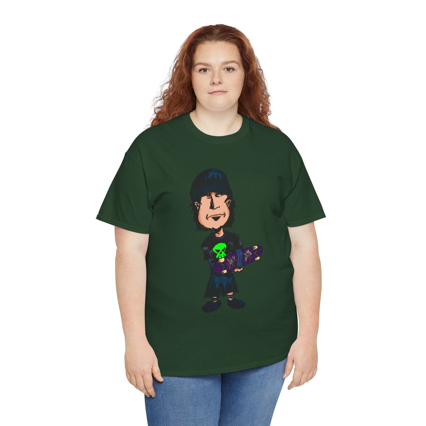 Rude Skater Dude - Skate Punk Cartoon Tee – Boy with Skateboard Graphic Shirt