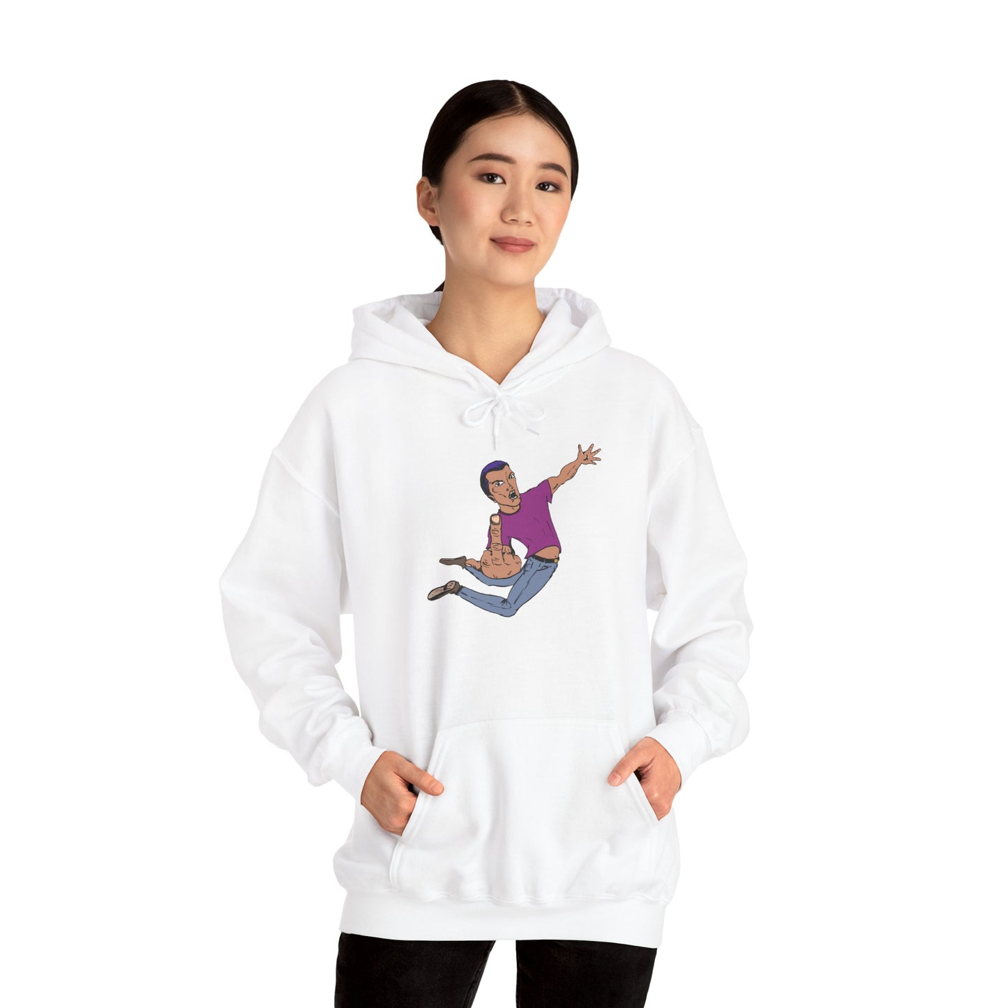 Funny Flying Eff Unisex Hooded Sweatshirt with Cartoon Design, Casual Hoodie, Gift for Friends, Birthday Gift, Loungewear