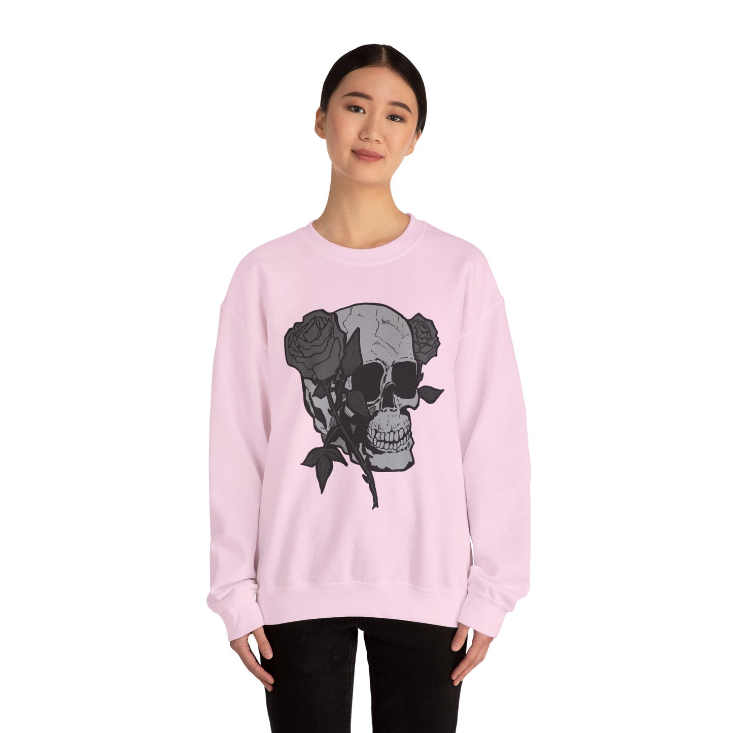 Skull and Roses Crewneck Sweatshirt - Unisex Heavy Blend™
