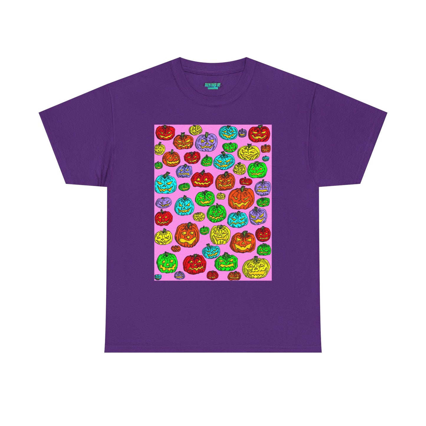 Colorful Pumpkin Graphic Tee, Unisex Cotton T-Shirt, Halloween Costume, Fall Apparel, Trendy Graphic Shirt, Casual Wear