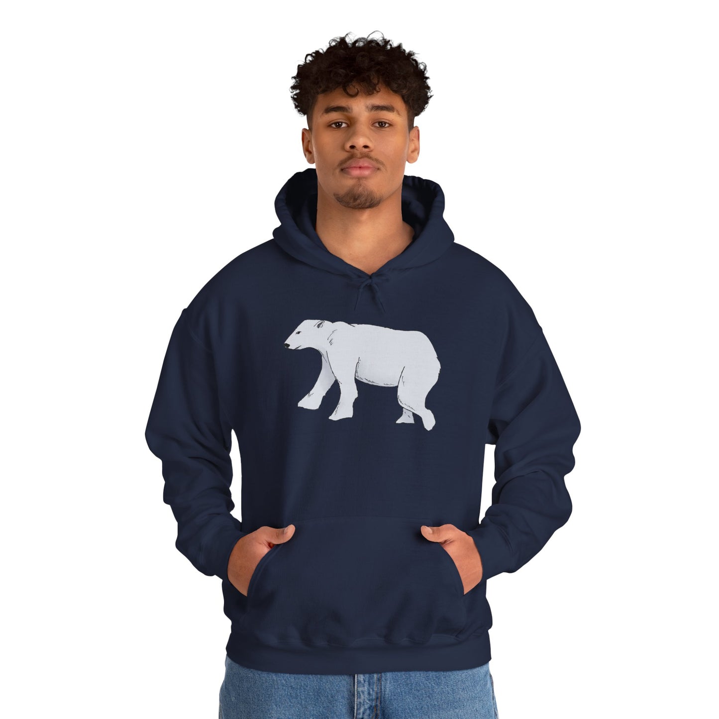 Cozy Polar Bear Hoodie - Warm Winter Fashion, Unisex Sweatshirt, Gift for Animal Lovers, Perfect for Cold Days, Cute Outdoor Wear