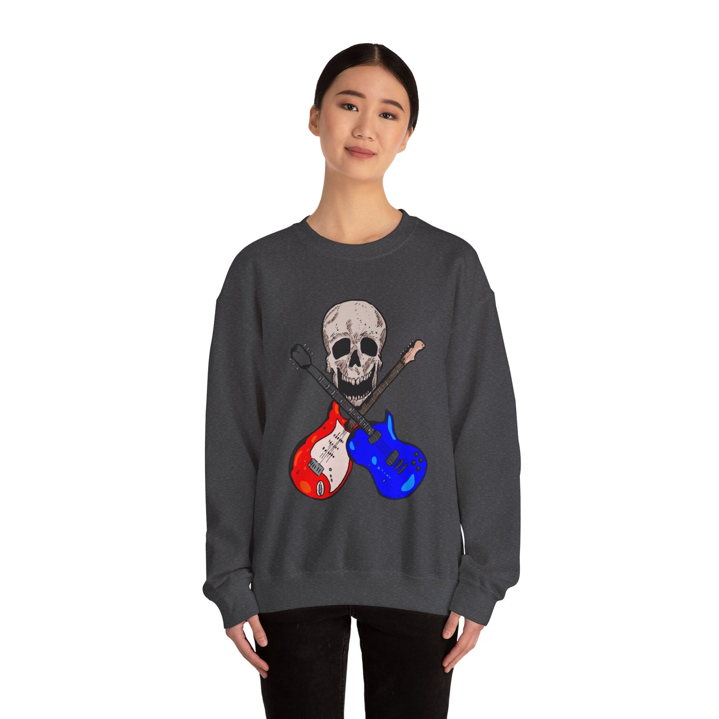 Skull and Guitar Crewneck Sweatshirt