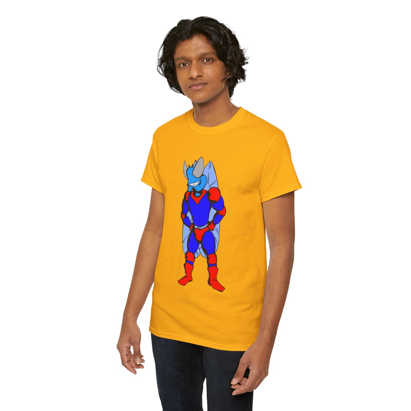 Astro-Fly Hero Graphic Tee - Blue & Red Superhero T-Shirt