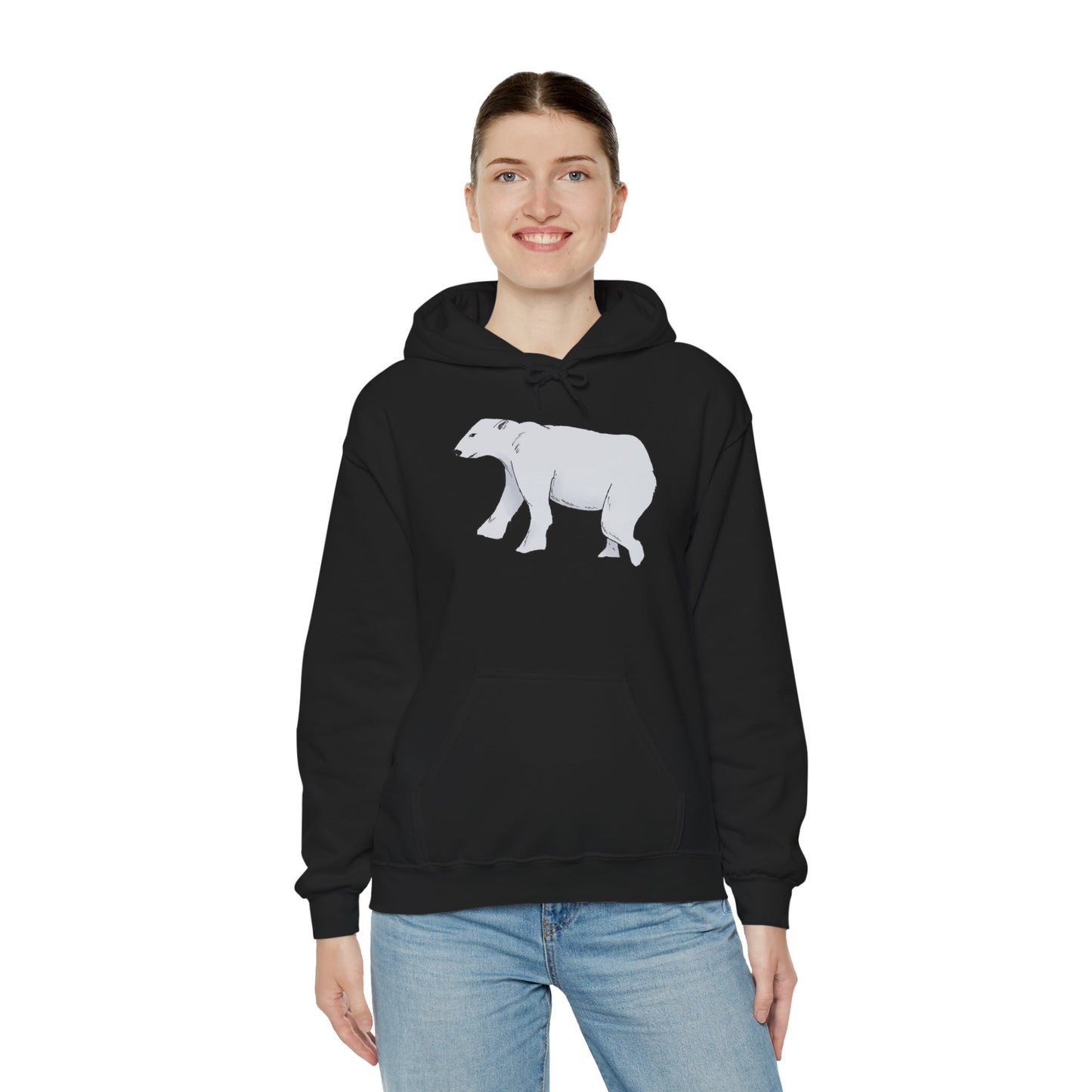 Cozy Polar Bear Hoodie - Warm Winter Fashion, Unisex Sweatshirt, Gift for Animal Lovers, Perfect for Cold Days, Cute Outdoor Wear