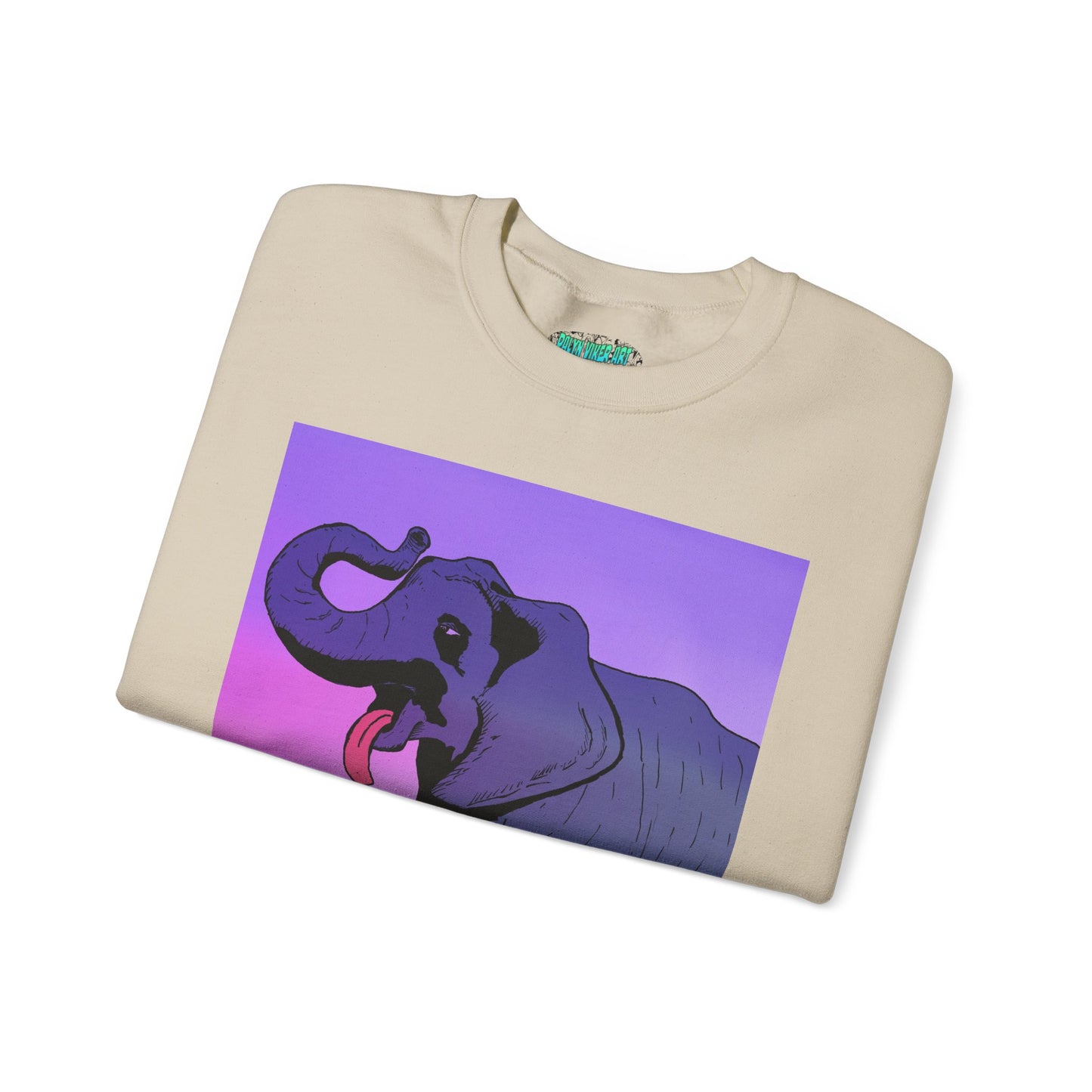Elephant Art Unisex Crewneck Sweatshirt – Vibrant and Cozy Statement Piece