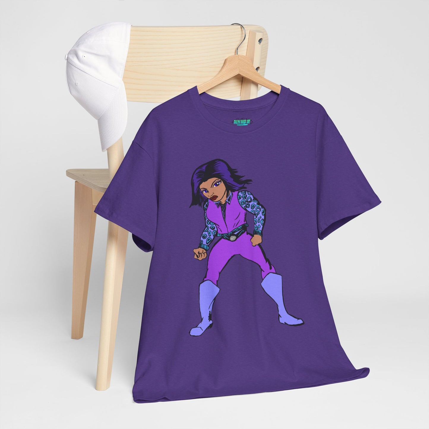 Retro Cartoon Hero Woman Character Unisex Heavy Cotton Tee, Vintage Graphic Tee, Fun T-Shirt, Gift for Fans, Casual Wear, Everyday Tee