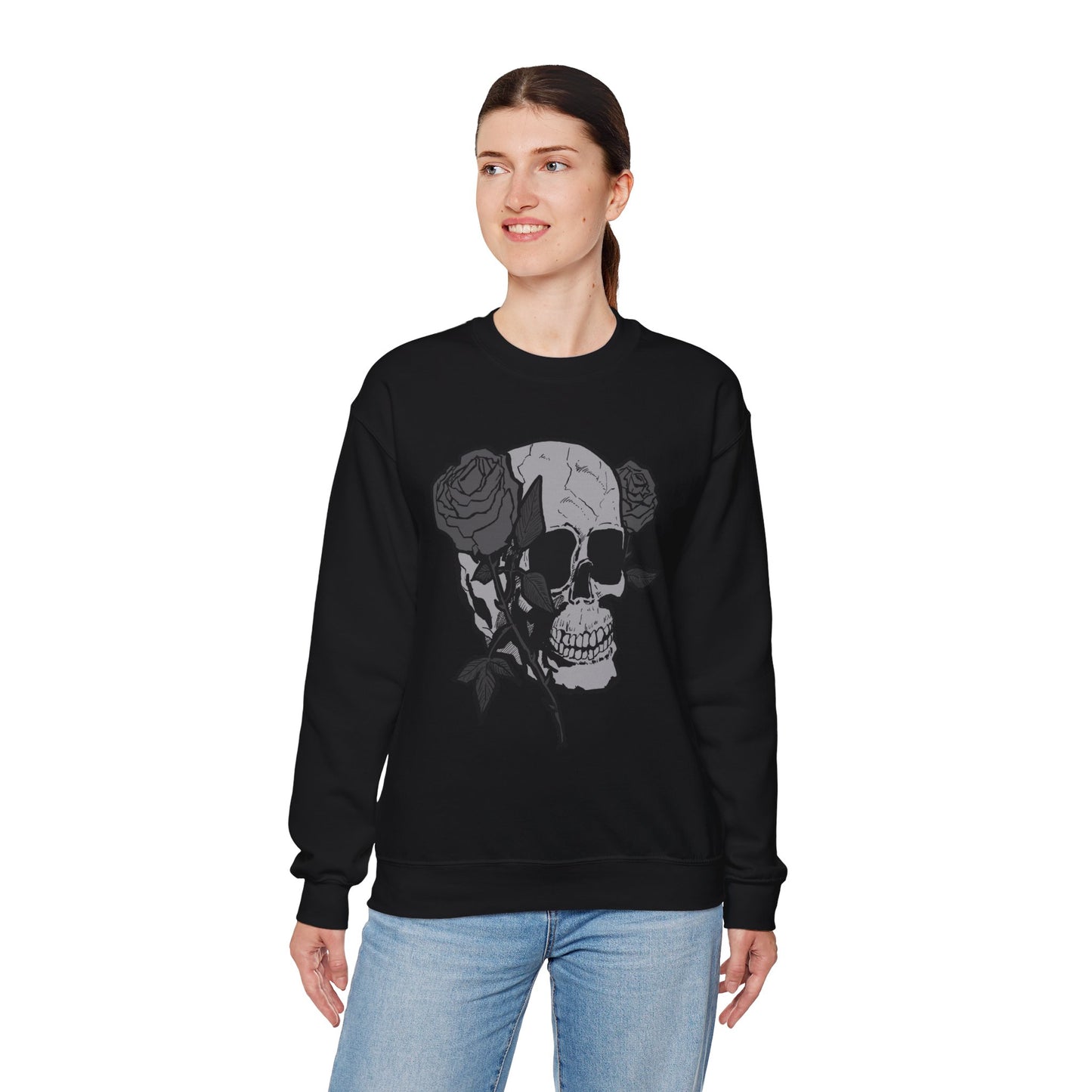 Skull and Roses Crewneck Sweatshirt - Unisex Heavy Blend™