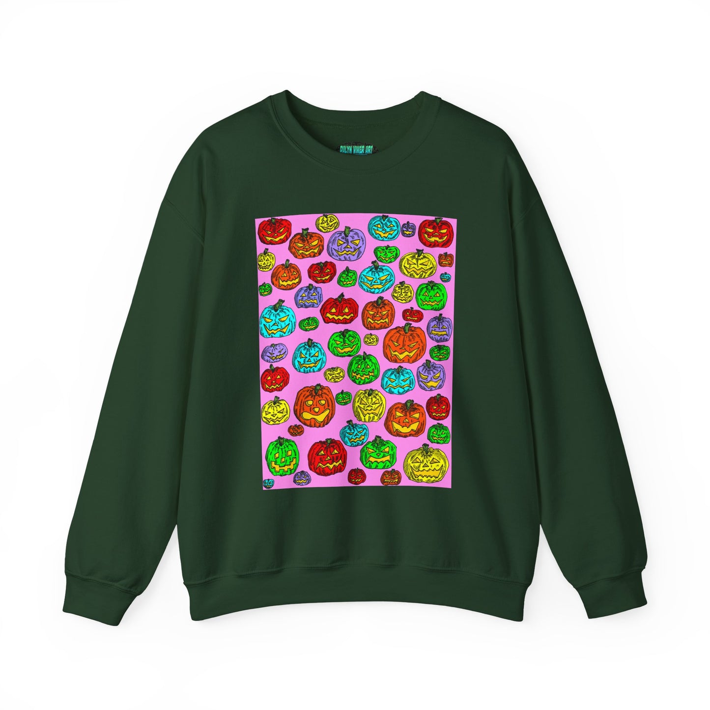 Colorful Pumpkin Crewneck Sweatshirt for Fall Celebrations