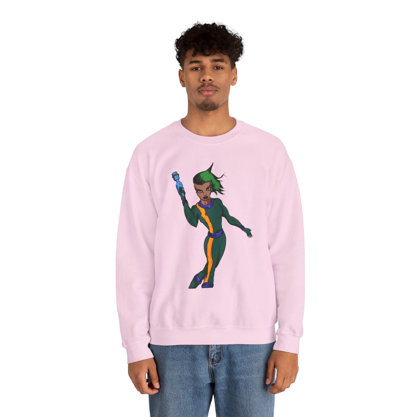 Heroic Vibes Crewneck Sweatshirt with Bold Design