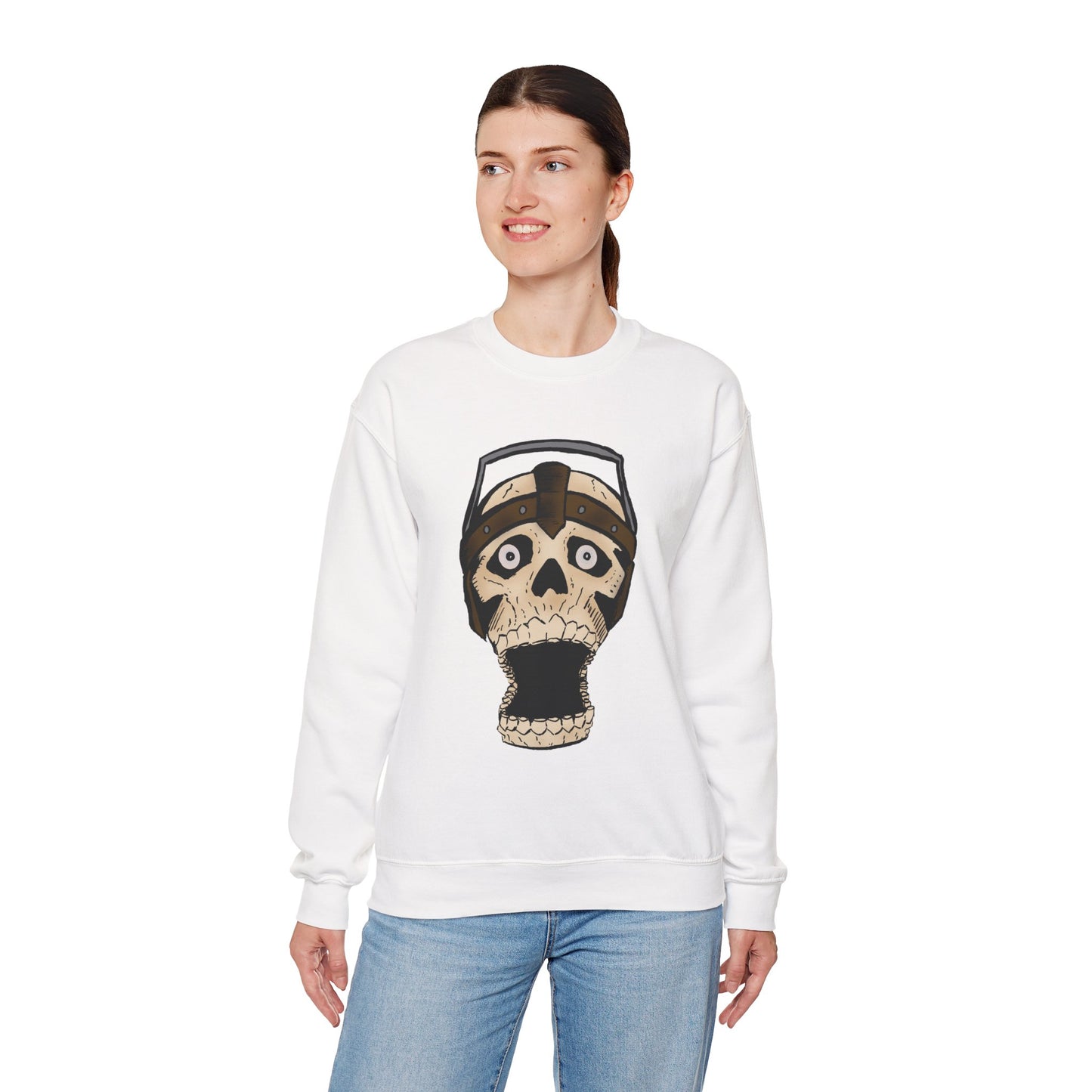 Screaming Skull Graphic Crewneck Sweatshirt - Unisex Heavy Blend™