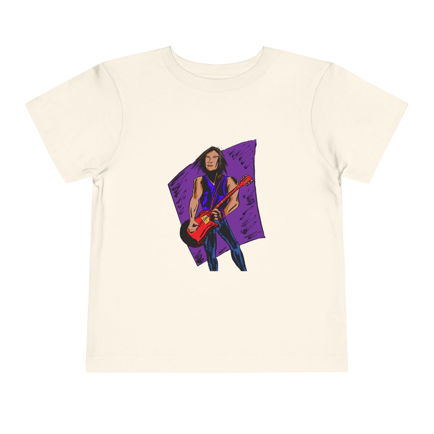 Toddler Tee — Rock Star Guitarist Graphic Kids Shirt