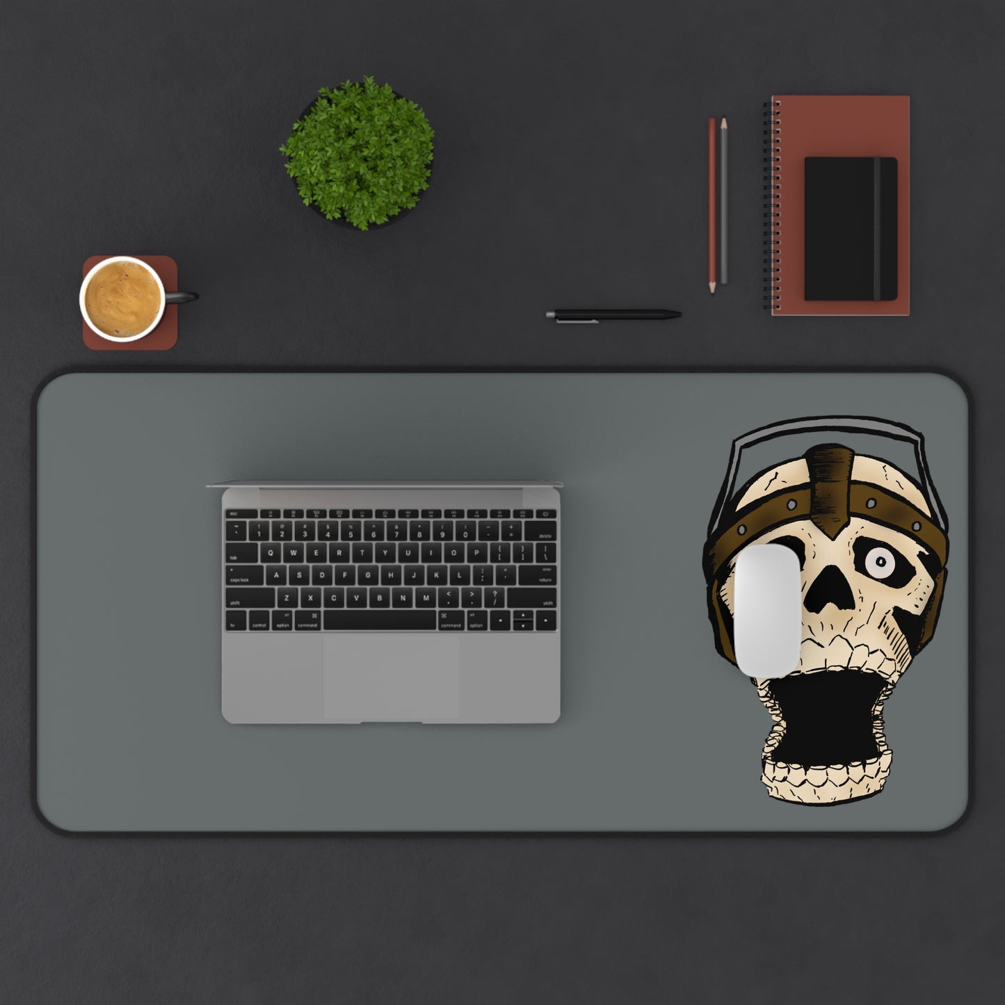 Screaming Skull Design Desk Mat - Unique Office Decor, Gaming Accessory, Personalized Gift, Halloween Decoration, Home Office Essentials