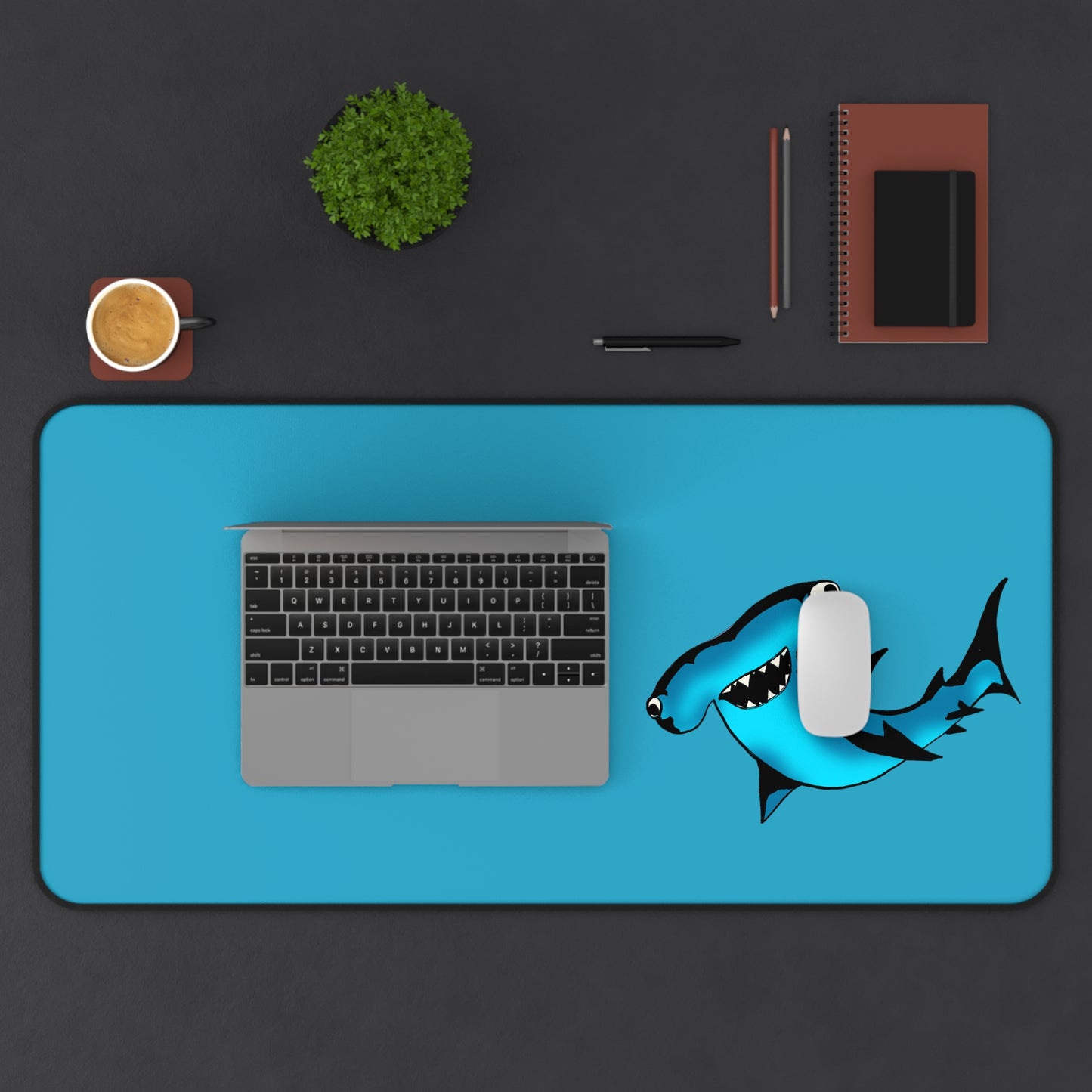 Funny Shark Desk Mat - Ocean Themed Office Accessory