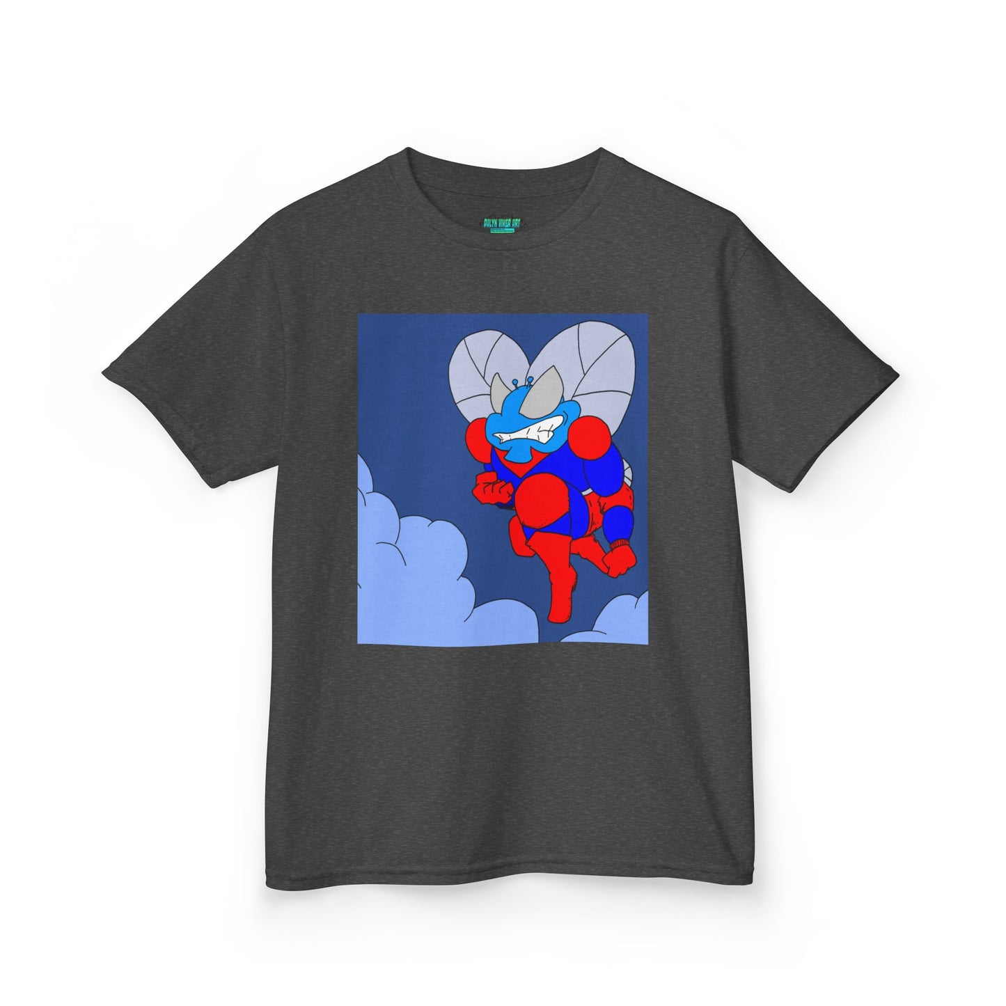 The Astounding Astro-Fly - Up in the Clouds - Kids Superhero Graphic Tee - Fun Cartoon Design for Playful Days