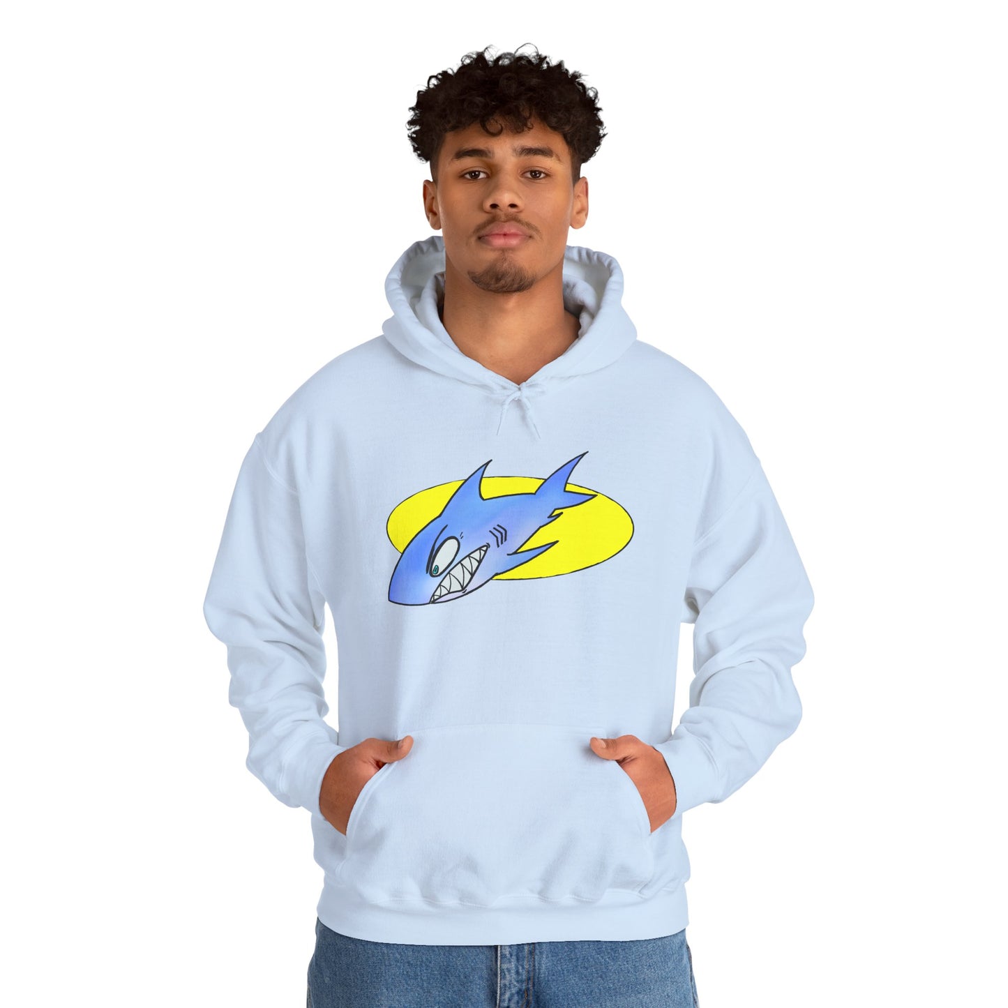 Cool Shark Graphic Hoodie - Unisex Heavy Blend Sweatshirt for Ocean Lovers, Gift for Men and Women, Beach Vibes, Casual Wear, Unique Design