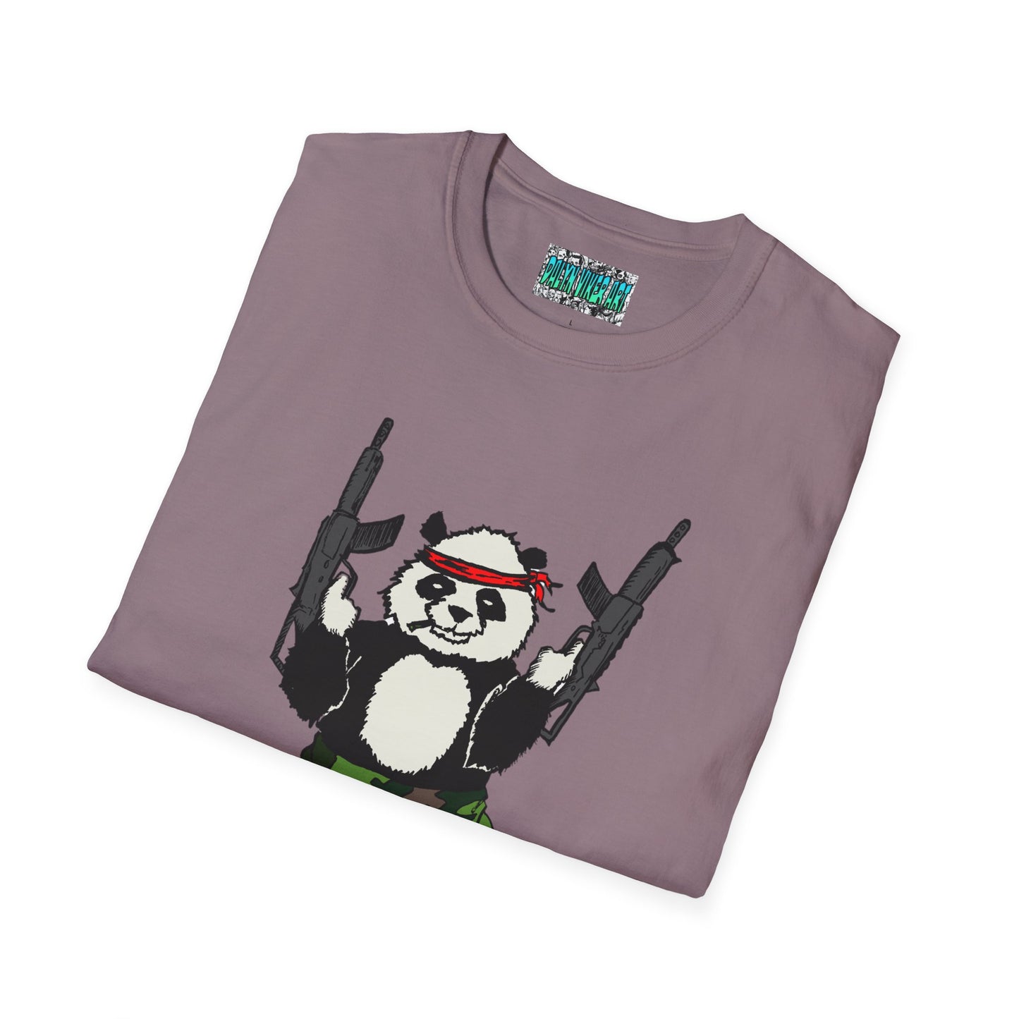 T-Shirt - Panda Guns Military Mercenary Bad Ass Weapons Bamboo