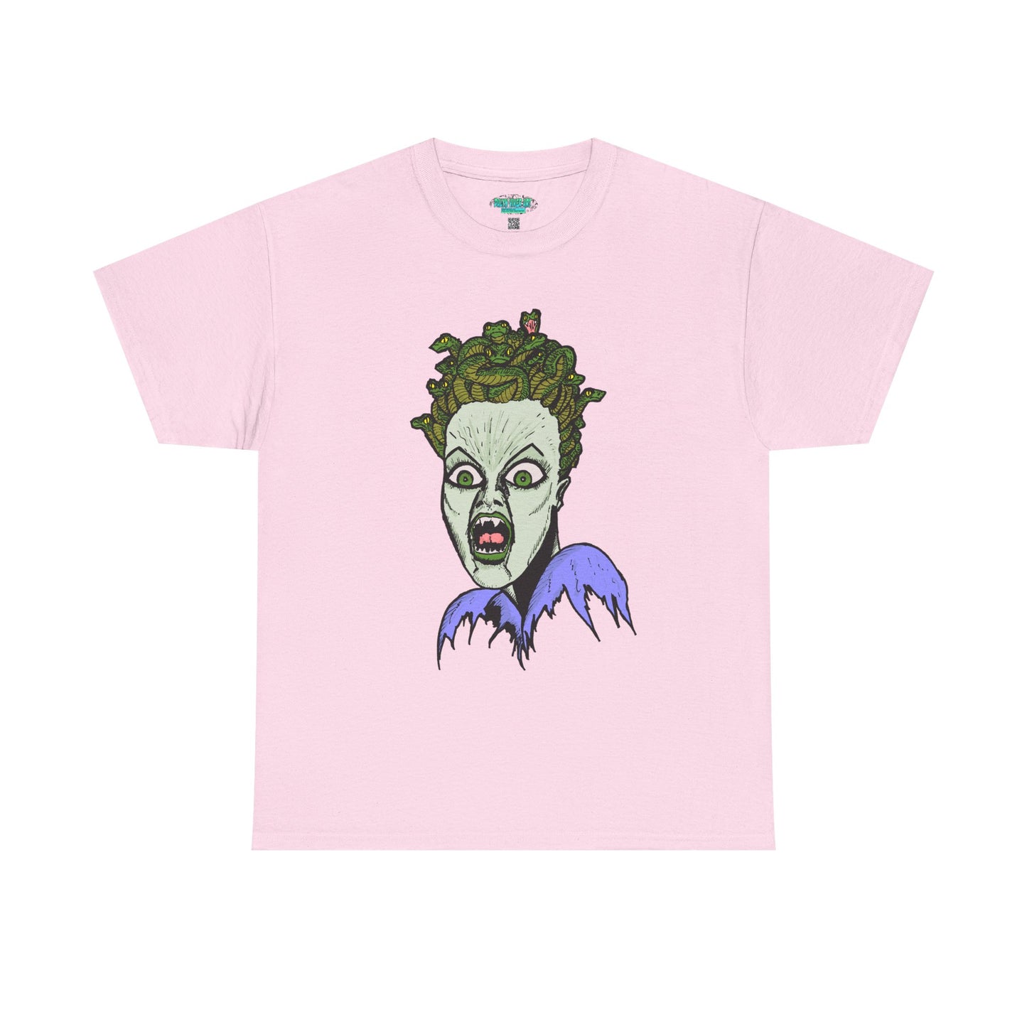 Spooky Medusa Unisex Heavy Cotton Tee - Perfect for Halloween, Horror Fans, Casual Wear, Party Outfits, Graphic Tees