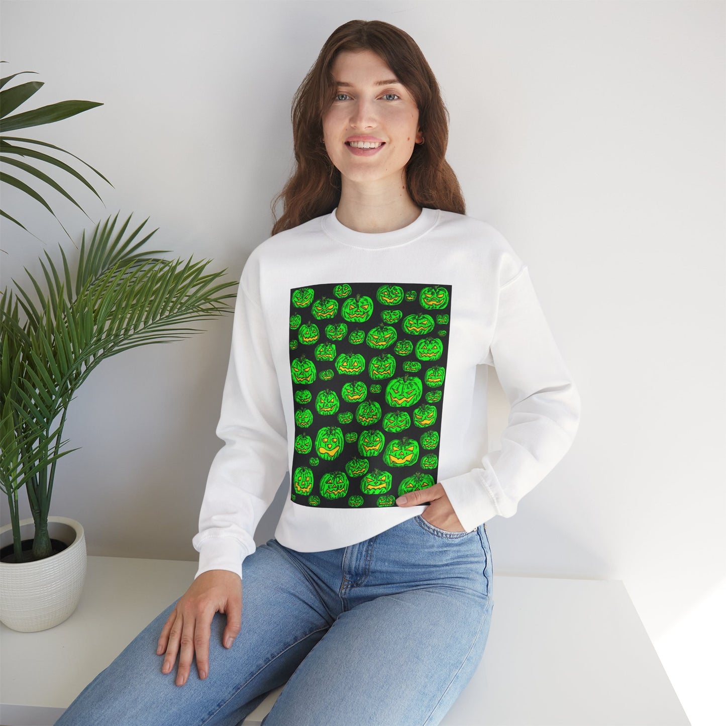 Halloween Pumpkin Crewneck Sweatshirt