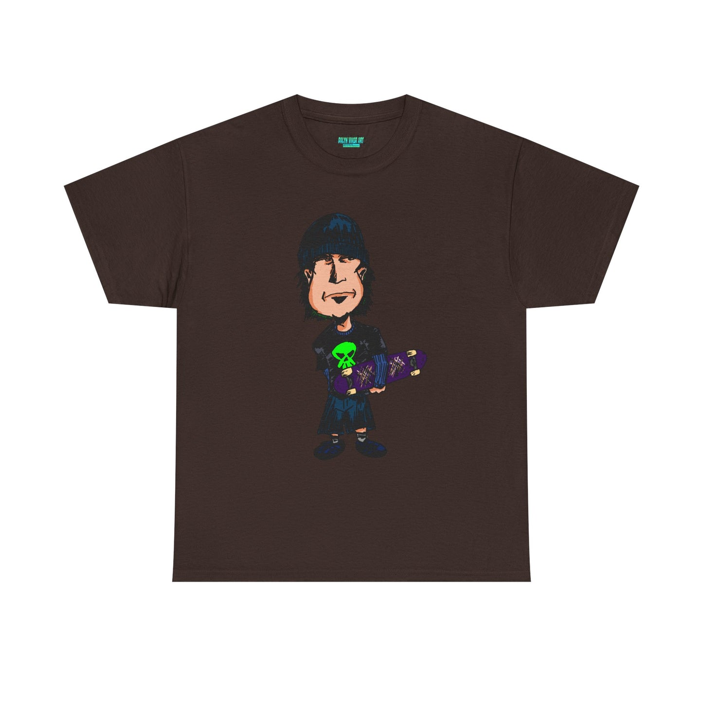 Rude Skater Dude - Skate Punk Cartoon Tee – Boy with Skateboard Graphic Shirt