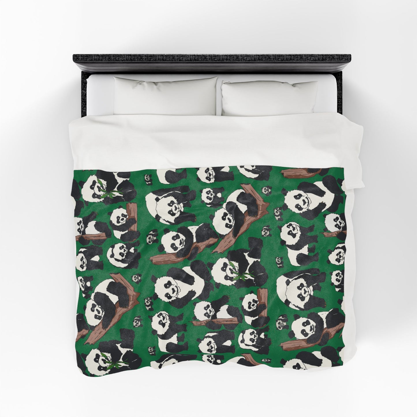 Cozy Panda Velveteen Plush Blanket | Soft Throw for Kids, Nursery Decor, Animal Lover Gift, cuddly sofa blanket, Warm Home Accessory