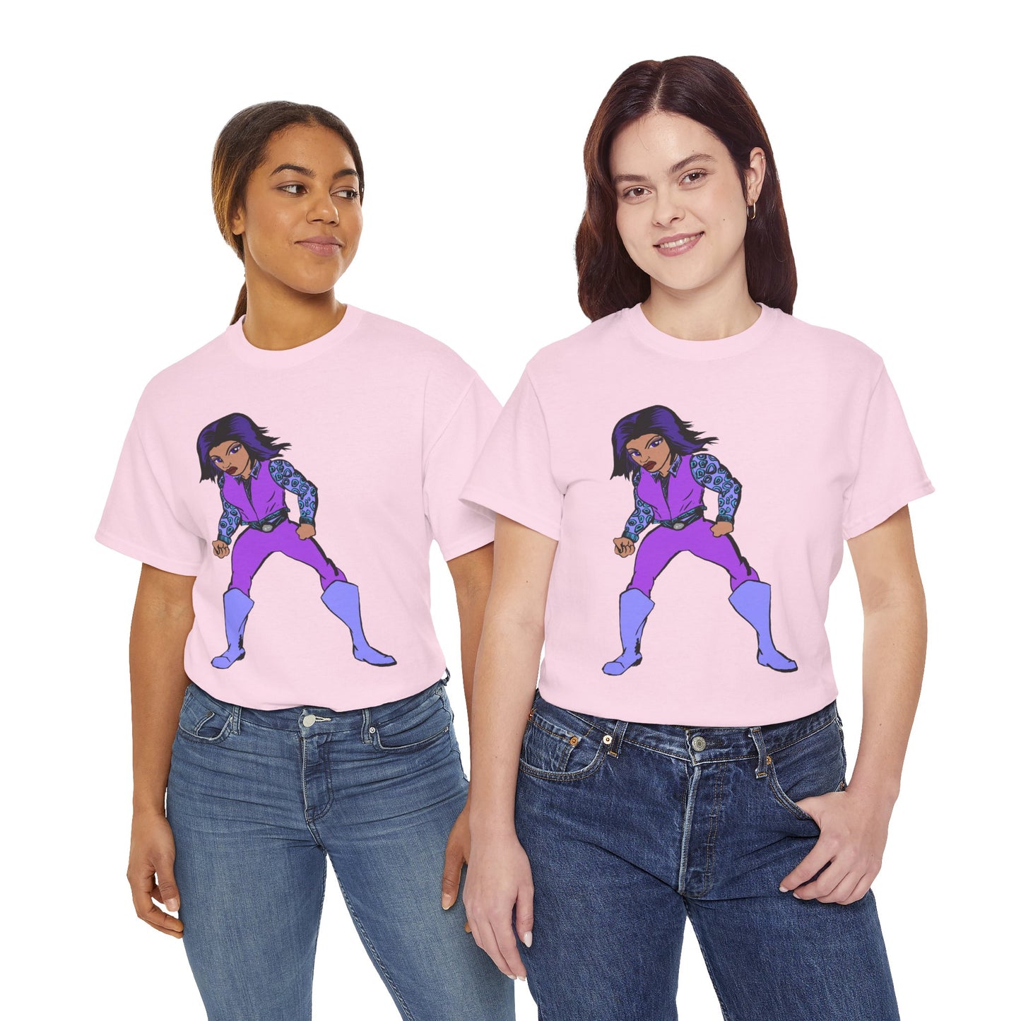 Retro Cartoon Hero Woman Character Unisex Heavy Cotton Tee, Vintage Graphic Tee, Fun T-Shirt, Gift for Fans, Casual Wear, Everyday Tee