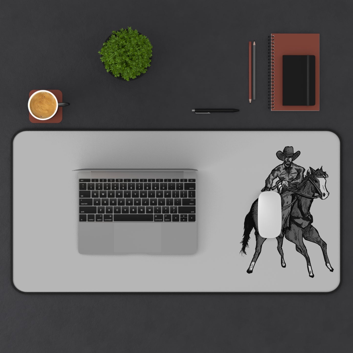 Cowboy Horse Desk Mat — Western Rodeo Office Mouse Pad