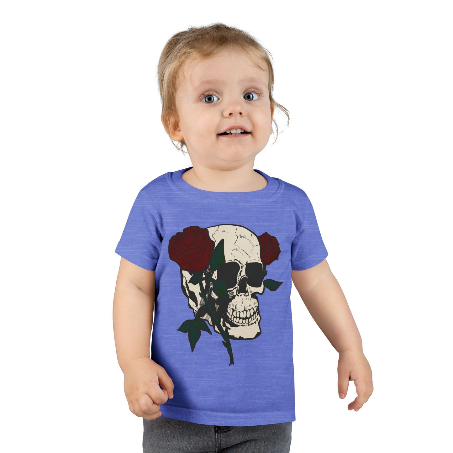 Skull & Roses Toddler T-Shirt - Cute Gothic Style Clothing for Kids