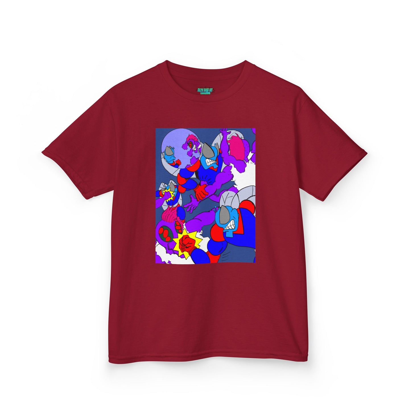 The Astounding Astro-Fly vs The Spiders! Colorful Cartoon Kids Heavy Cotton™ Tee - Fun & Playful Design