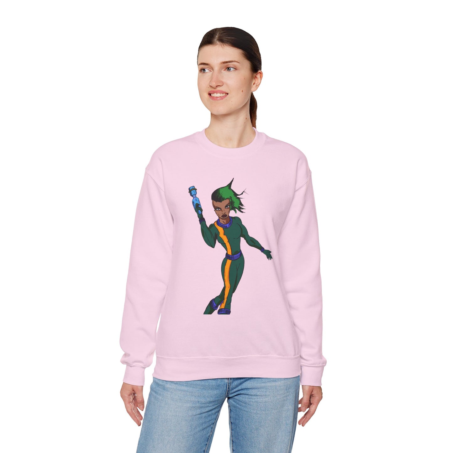 Heroic Vibes Crewneck Sweatshirt with Bold Design